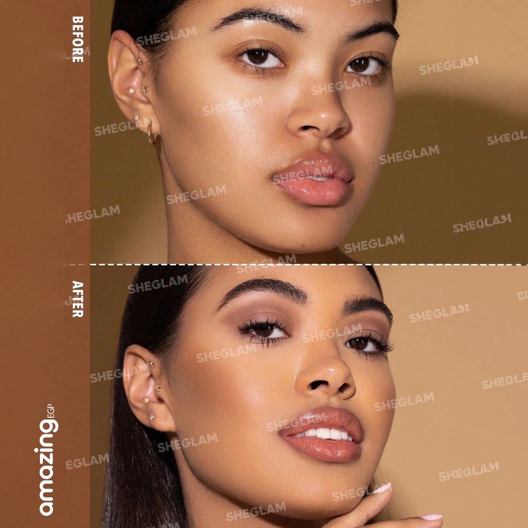 SHEGLAM كونتور سائل  قلم تحديد الوجه السائل يدوم طويلا مقاوم للتلطخ عصا كونتور للوجه الكريمي مع وسادة لوضع المكياج بودرة برونزر كريمية طبيعية غير لامعة تدوم طويلا - Sun Sculpt - Warm Honey | SHEGLAM shein احمر الخدود احمر خدود احمر شفاة ايشادو بلاشر بلشر
