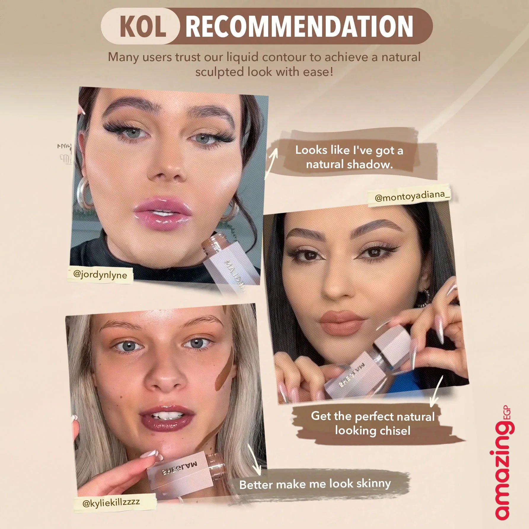 SHEGLAM كونتور سائل  قلم تحديد الوجه السائل يدوم طويلا مقاوم للتلطخ عصا كونتور للوجه الكريمي مع وسادة لوضع المكياج بودرة برونزر كريمية طبيعية غير لامعة تدوم طويلا - Sun Sculpt - Warm Honey | SHEGLAM shein احمر الخدود احمر خدود احمر شفاة ايشادو بلاشر بلشر