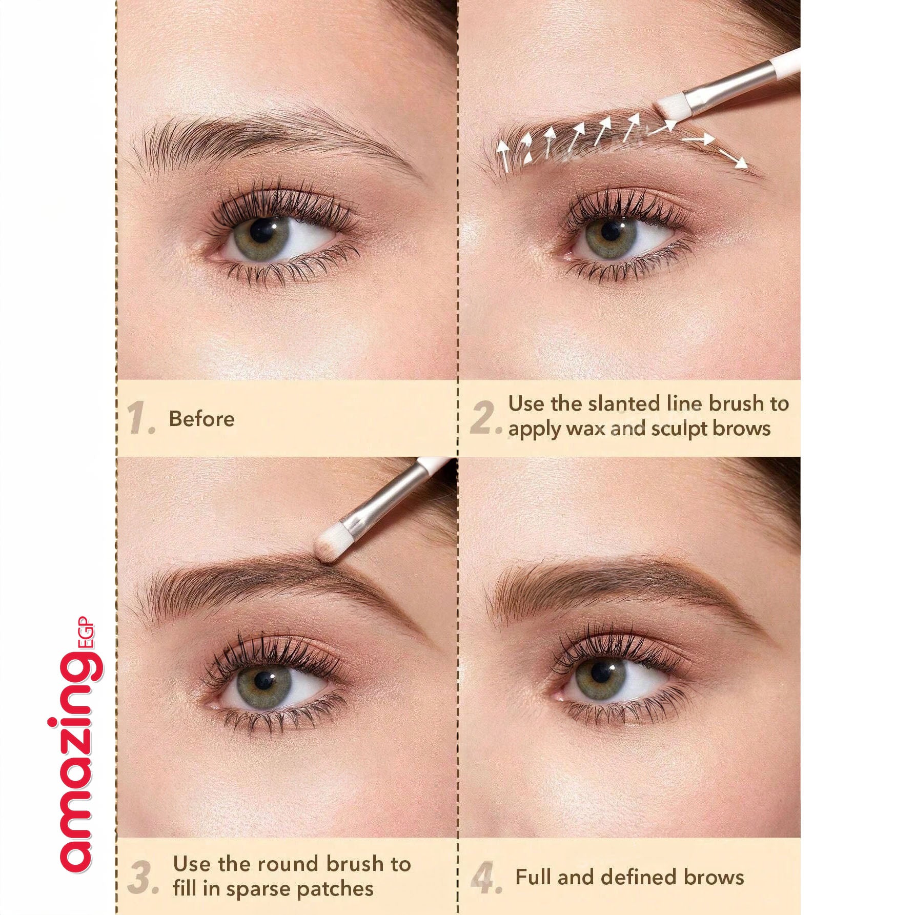 SHEGLAM فرشاة وجيل تحديد الحواجب - لإطلالة طبيعية تدوم طوال اليوم - اليت الحواجب SHEGLAM - درجة 102 بني رمادي | 3 درجات + شمع + فرشاة لتحديد مثالي | 102 Ash Brown