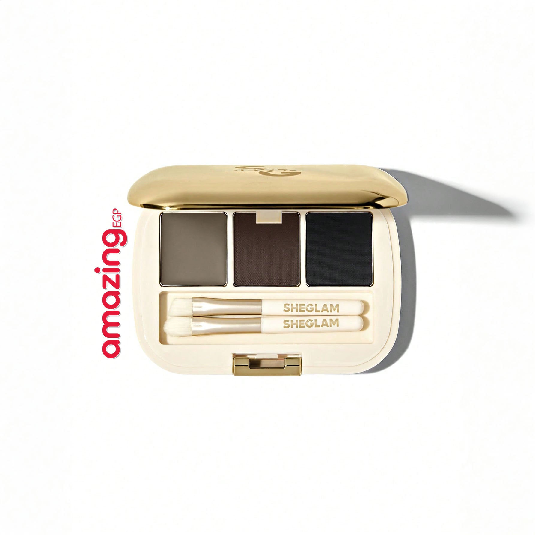 SHEGLAM فرشاة وجيل تحديد الحواجب - لإطلالة طبيعية تدوم طوال اليوم - اليت الحواجب SHEGLAM - درجة 102 بني رمادي | 3 درجات + شمع + فرشاة لتحديد مثالي | 102 Ash Brown