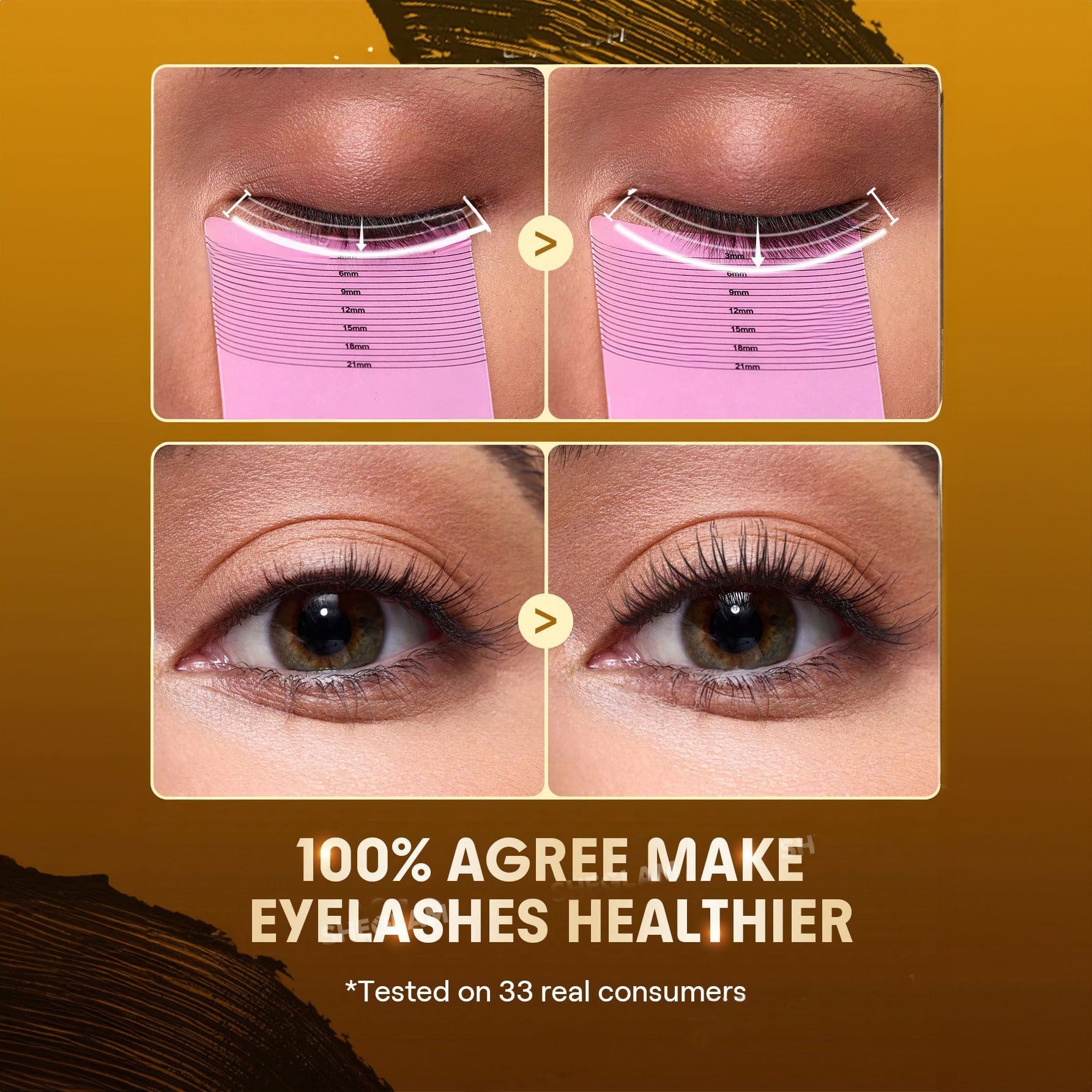 SHEGLAM ماسكارا متعددة التأثيرات 24K ماسكارا مقاومة للماء  لون سحر أجواء ، تضيف كثافة وطول للرموش، مقاومة للتلطخ والتقشير، مثالية للعيد، الشتاء، السفر والمكياج اليومي - Waterproof 24K