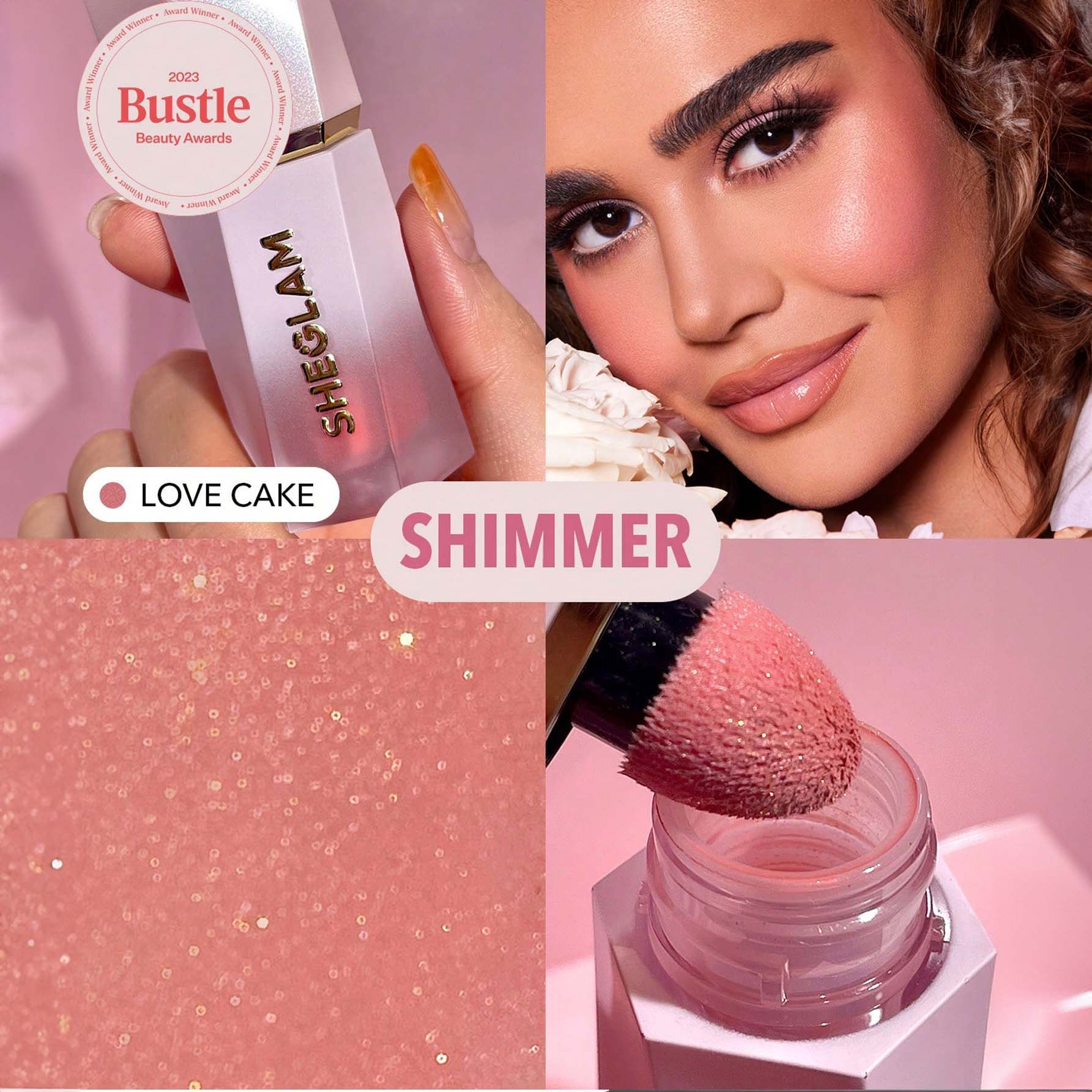 SHEGLAM بلشر سائل للخدين أحمر خدود سائل بلون البرتقالي ، خفيف الوزن، يدوم طويلا، مقاوم للتلطخ، مظهر طبيعي، أحمر الخدود السائل كولور بلوم، لمسة نهائية ندية أحمر خدود سائل - Love Cake