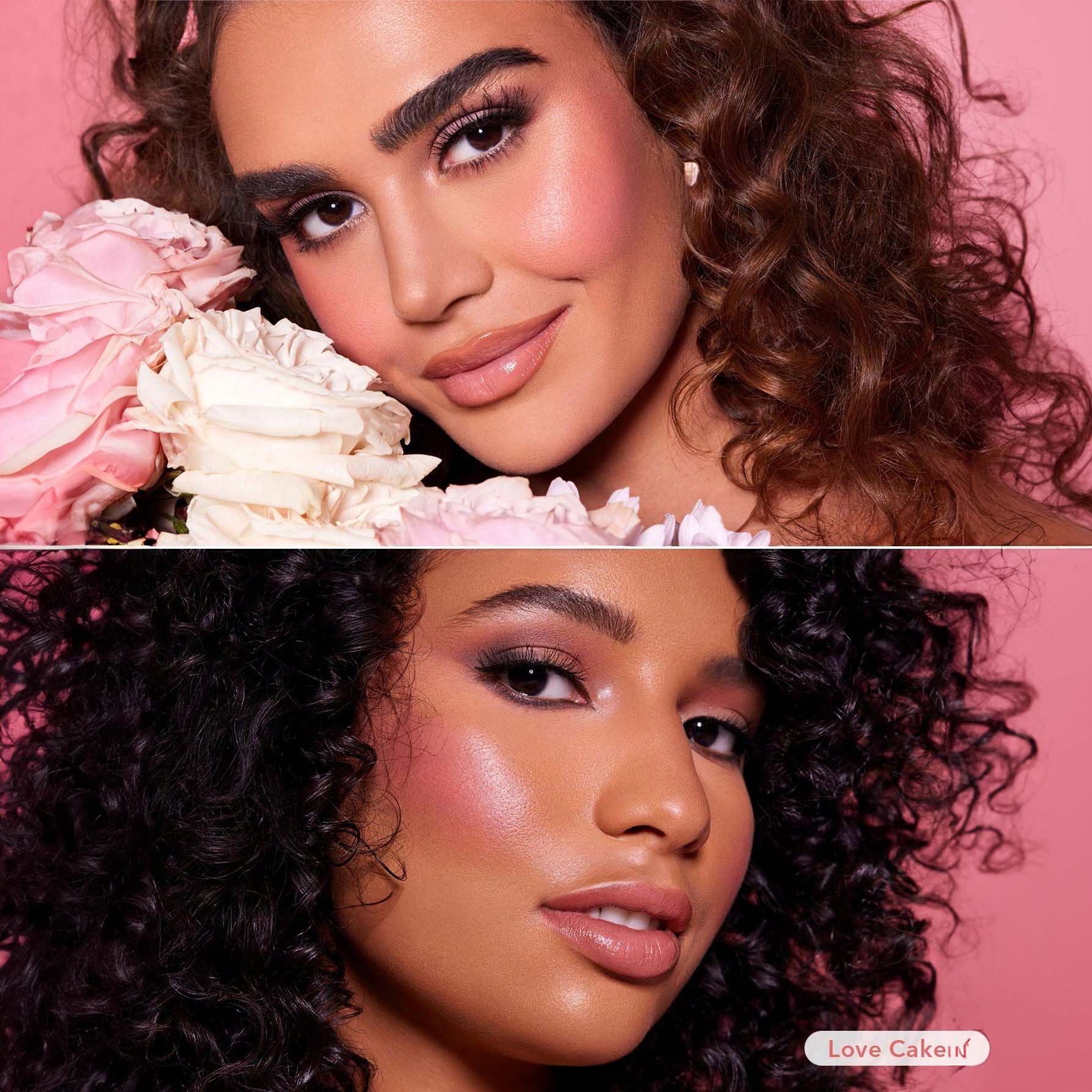 SHEGLAM بلشر سائل للخدين أحمر خدود سائل بلون البرتقالي ، خفيف الوزن، يدوم طويلا، مقاوم للتلطخ، مظهر طبيعي، أحمر الخدود السائل كولور بلوم، لمسة نهائية ندية أحمر خدود سائل - Love Cake