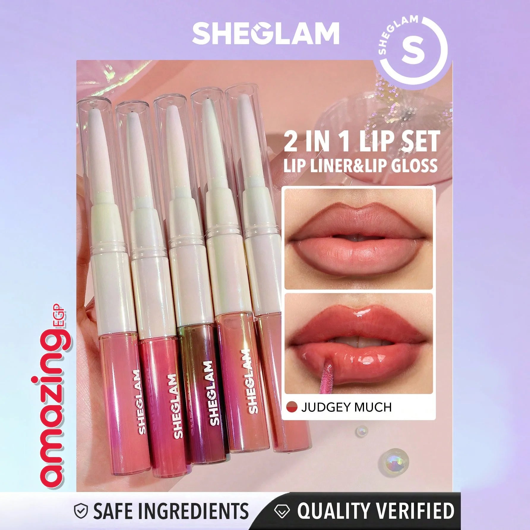 SHEGLAM  قلم تحديد الشفاه Lip Rules  Gloss -Play Fair  قلم أحمر الشفاه والآيلاينر  - يدوم طويلا ومقاوم للماء - محدد الشفاه Judgey Much | SHEGLAM shein احمر الخدود احمر شفاة ايشادو حاجب حواجب شفاه شفايف شى ان شى كلام ظل عيون فرشاة مستحضرات التجميل مكياج مي