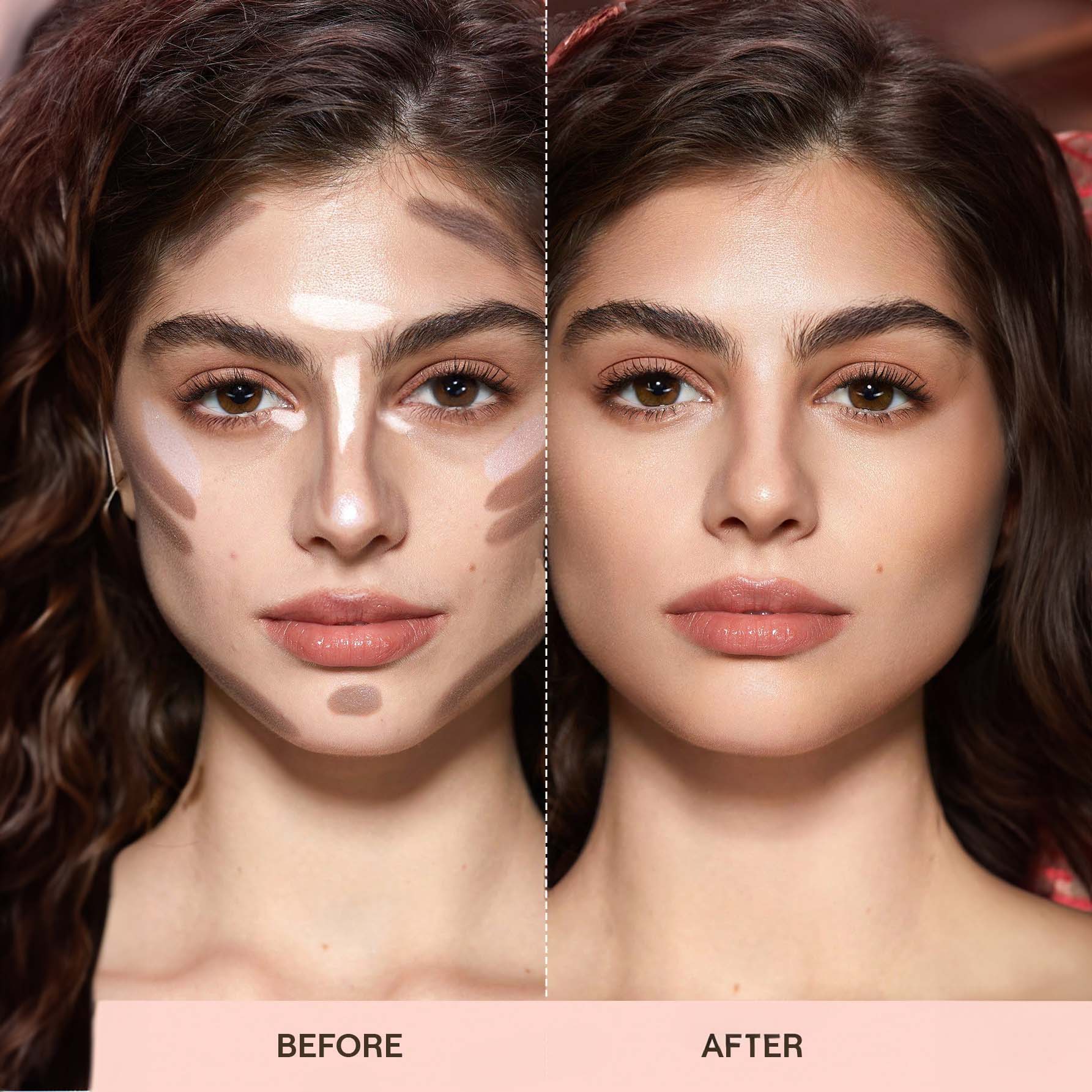 SHEGLAM قلم تحديد الوجه متعدد الألوان-قلم تحديد الوجه متعدد الألوان-غير دهني-يدوم طويلاً-هايلايتر طبيعي-متعدد الاستخدامات-ينعم الخطوط الدقيقة-تحديد الوجه كريمي وردی - Light