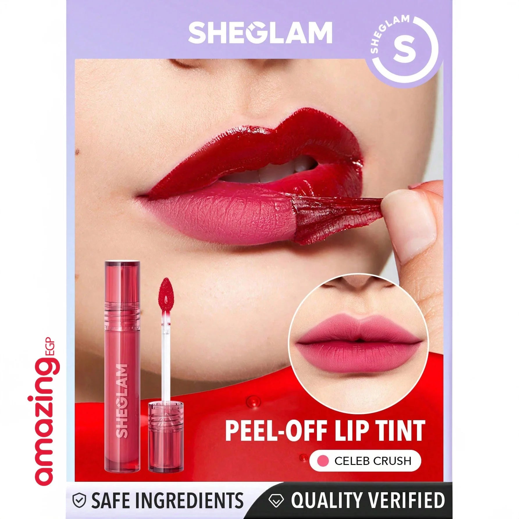 SHEGLAM صبغة الشفاه بيل توك يدوم طويلا روج صبغة شفاه غير لامعة قابلة للتقشير ملمع شفاه وشم غير لامع يدوم طويلا صبغة شفاه ملونة غير لاصقة تركيبة مقاومة للماء Pout-Sweet Dreamz | SHEGLAM shein احمر الخدود احمر شفاة ايشادو حاجب حواجب شفاه شفايف شى ان شى ك