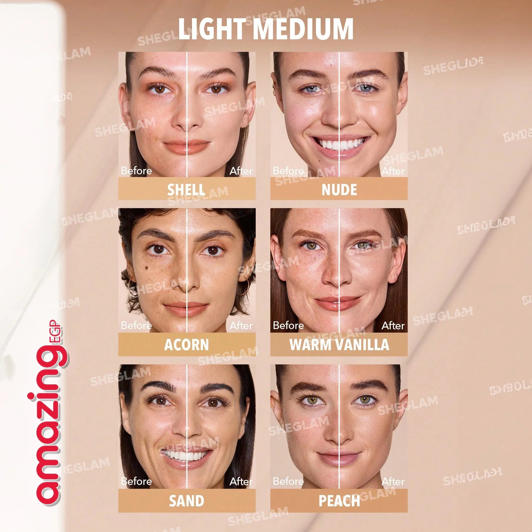 SHEGLAM كريم أساس سكين ماجنت عالي التغطية كونسيلر ناعم غير لامع مقاوم للماء يدوم طويلا لتغطية البقع الداكنة والهالات تحت العين - Light Medium | SHEGLAM shein ايشادو جليتر حاجب حواجب شى ان شى كلام شي ان شي جلام ظل عيون فرشاة كونتور كونسيلر لمعة الوجة مست