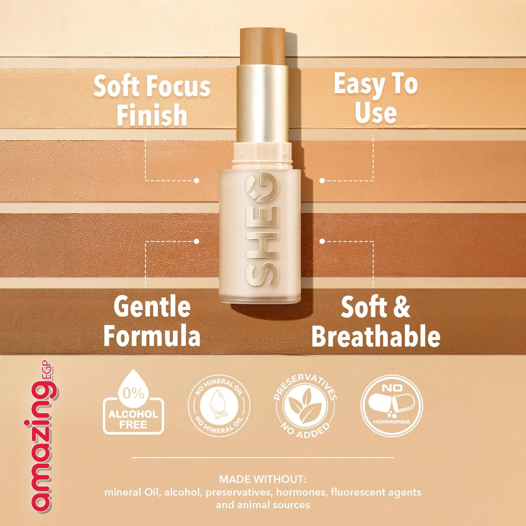 SHEGLAM كريم أساس سكين ماجنت عالي التغطية كونسيلر ناعم غير لامع مقاوم للماء يدوم طويلا لتغطية البقع الداكنة والهالات تحت العين - Light Medium | SHEGLAM shein ايشادو جليتر حاجب حواجب شى ان شى كلام شي ان شي جلام ظل عيون فرشاة كونتور كونسيلر لمعة الوجة مست