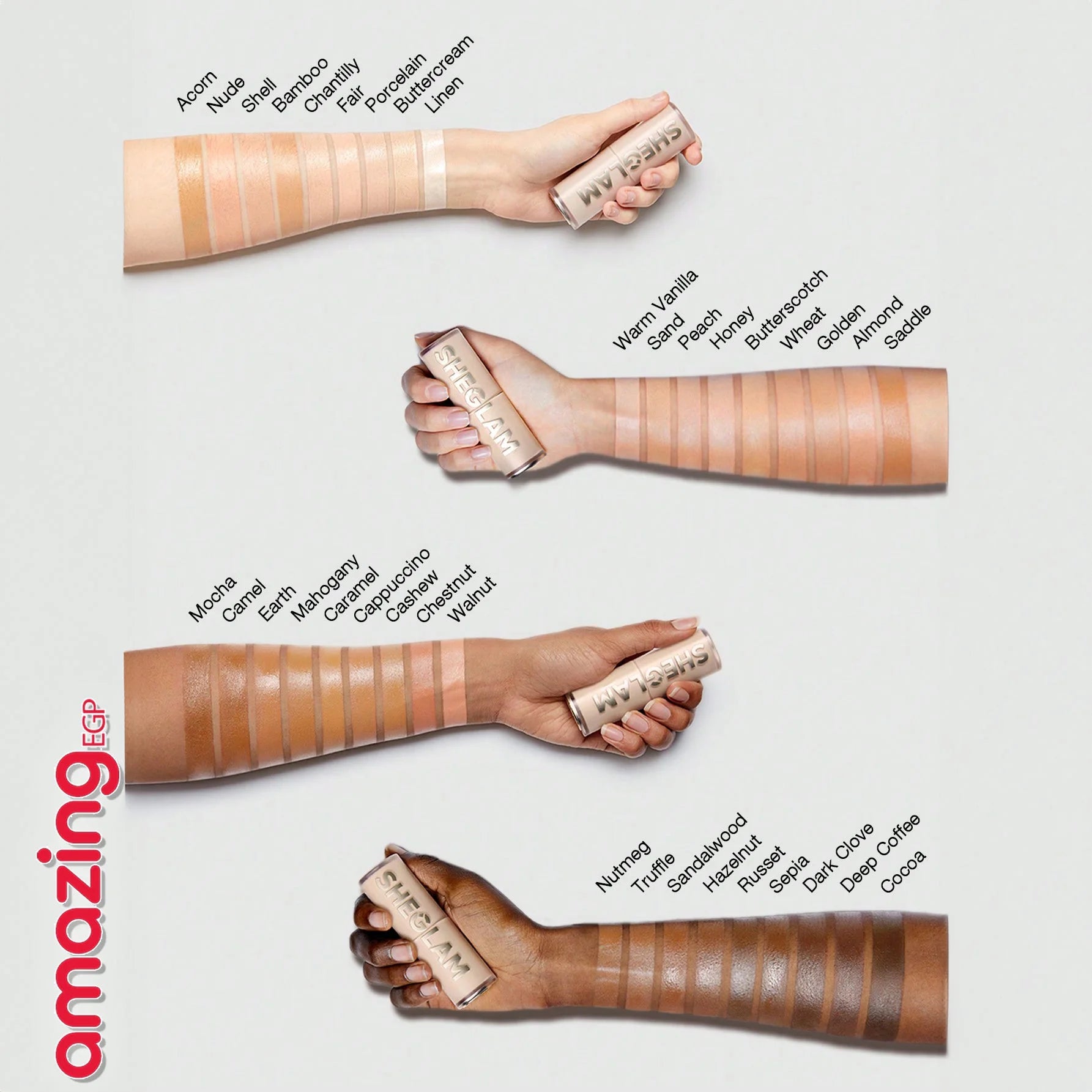 SHEGLAM كريم أساس سكين ماجنت عالي التغطية كونسيلر ناعم غير لامع مقاوم للماء يدوم طويلا لتغطية البقع الداكنة والهالات تحت العين - Light Medium | SHEGLAM shein ايشادو جليتر حاجب حواجب شى ان شى كلام شي ان شي جلام ظل عيون فرشاة كونتور كونسيلر لمعة الوجة مست