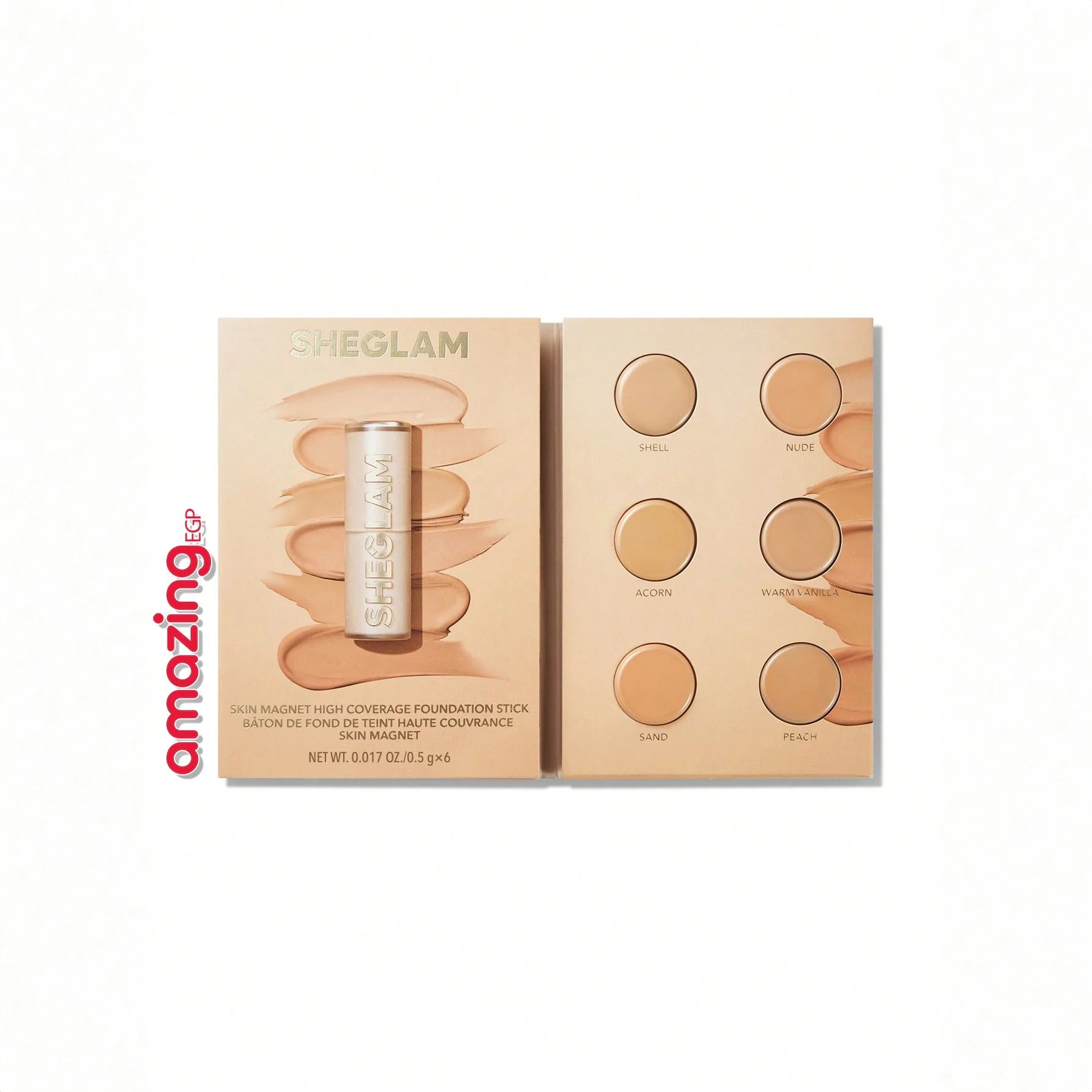 SHEGLAM كريم أساس سكين ماجنت عالي التغطية كونسيلر ناعم غير لامع مقاوم للماء يدوم طويلا لتغطية البقع الداكنة والهالات تحت العين - Light Medium | SHEGLAM shein ايشادو جليتر حاجب حواجب شى ان شى كلام شي ان شي جلام ظل عيون فرشاة كونتور كونسيلر لمعة الوجة مست