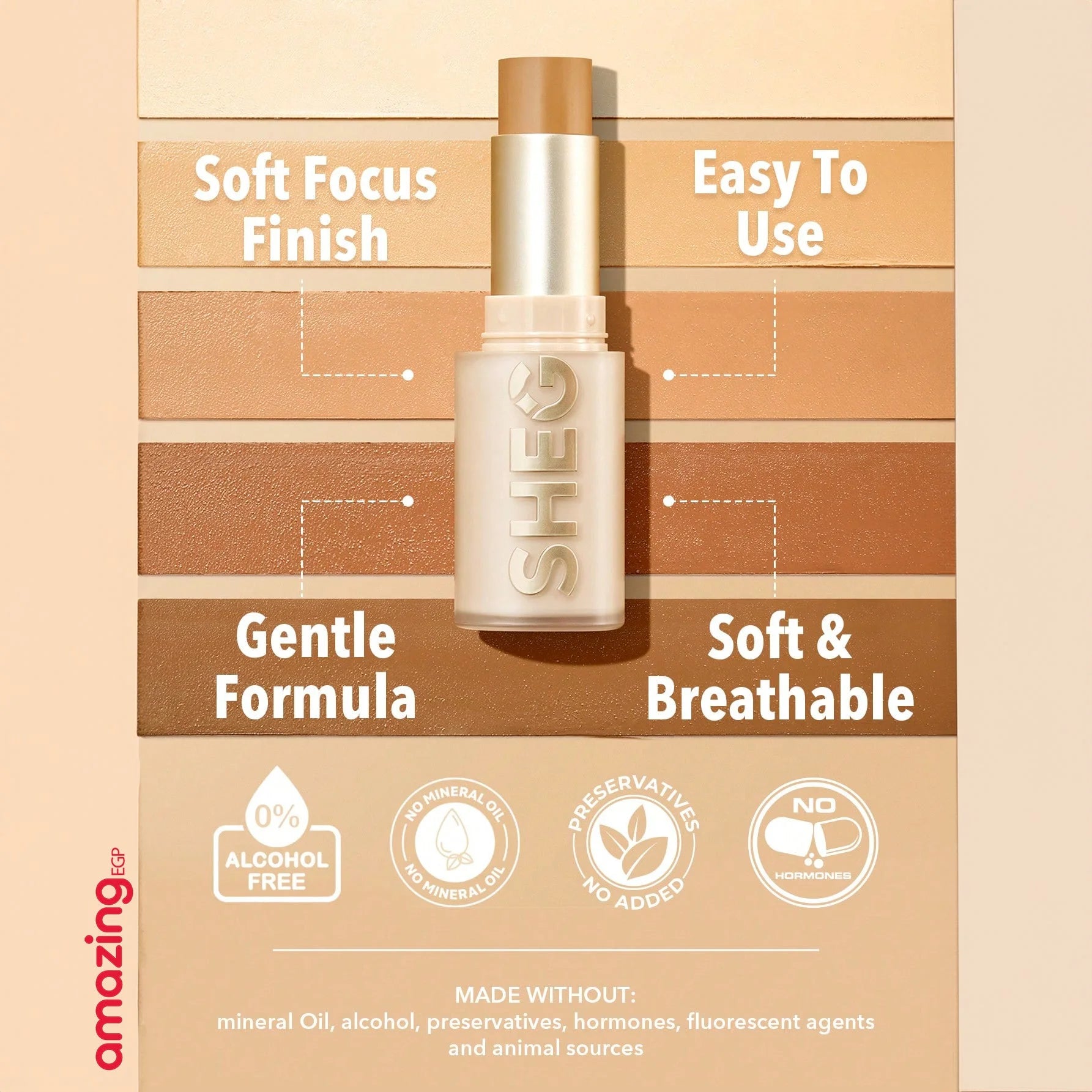 SHEGLAM كريم أساس سكين ماجنت عالي التغطية كونسيلر ناعم غير لامع مقاوم للماء يدوم طويلا لتغطية البقع الداكنة والهالات تحت العين - Light | SHEGLAM shein ايشادو جليتر حاجب حواجب شى ان شى كلام شي ان شي جلام ظل عيون فرشاة كونتور كونسيلر لمعة الوجة مستحضرات ا