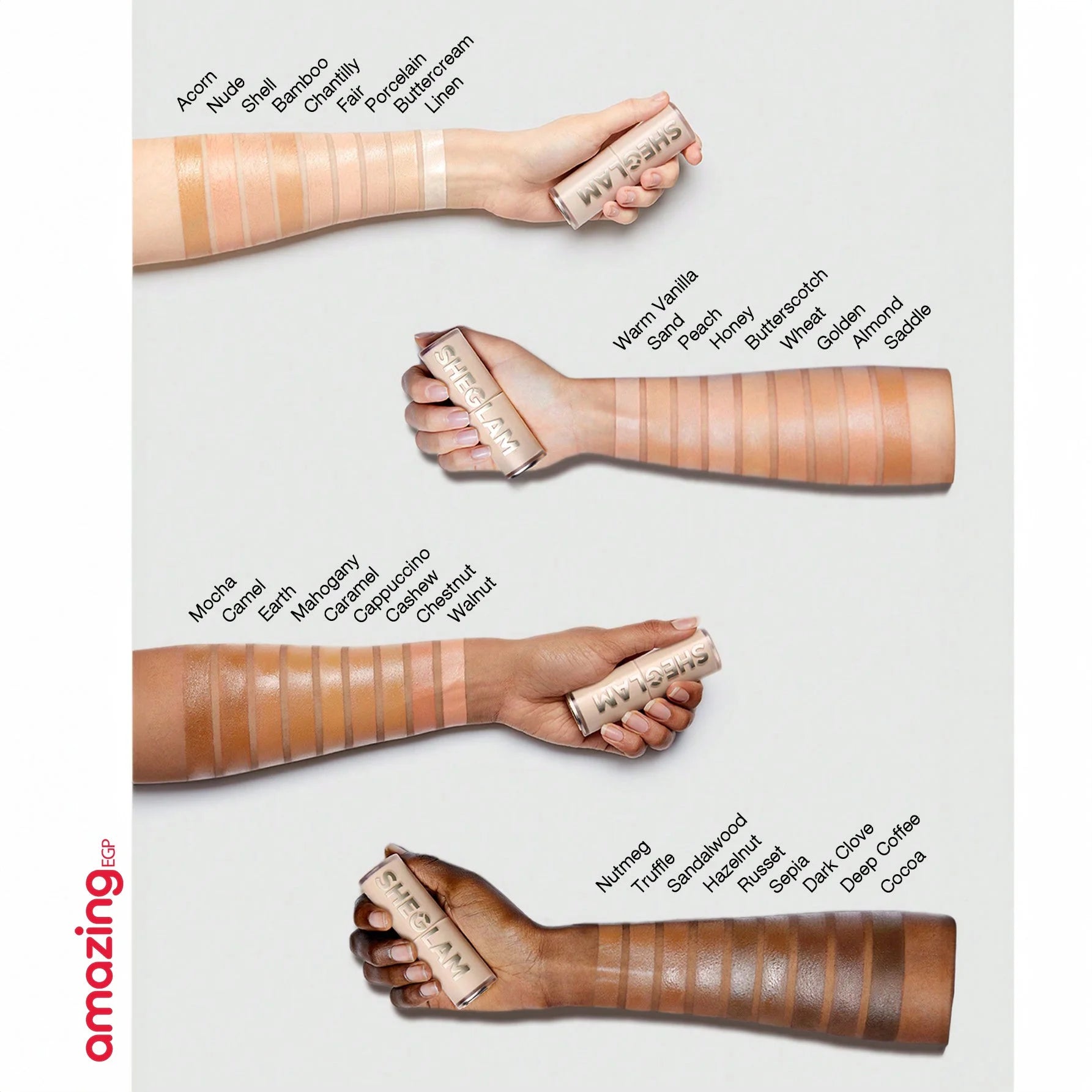 SHEGLAM كريم أساس سكين ماجنت عالي التغطية كونسيلر ناعم غير لامع مقاوم للماء يدوم طويلا لتغطية البقع الداكنة والهالات تحت العين - Light | SHEGLAM shein ايشادو جليتر حاجب حواجب شى ان شى كلام شي ان شي جلام ظل عيون فرشاة كونتور كونسيلر لمعة الوجة مستحضرات ا