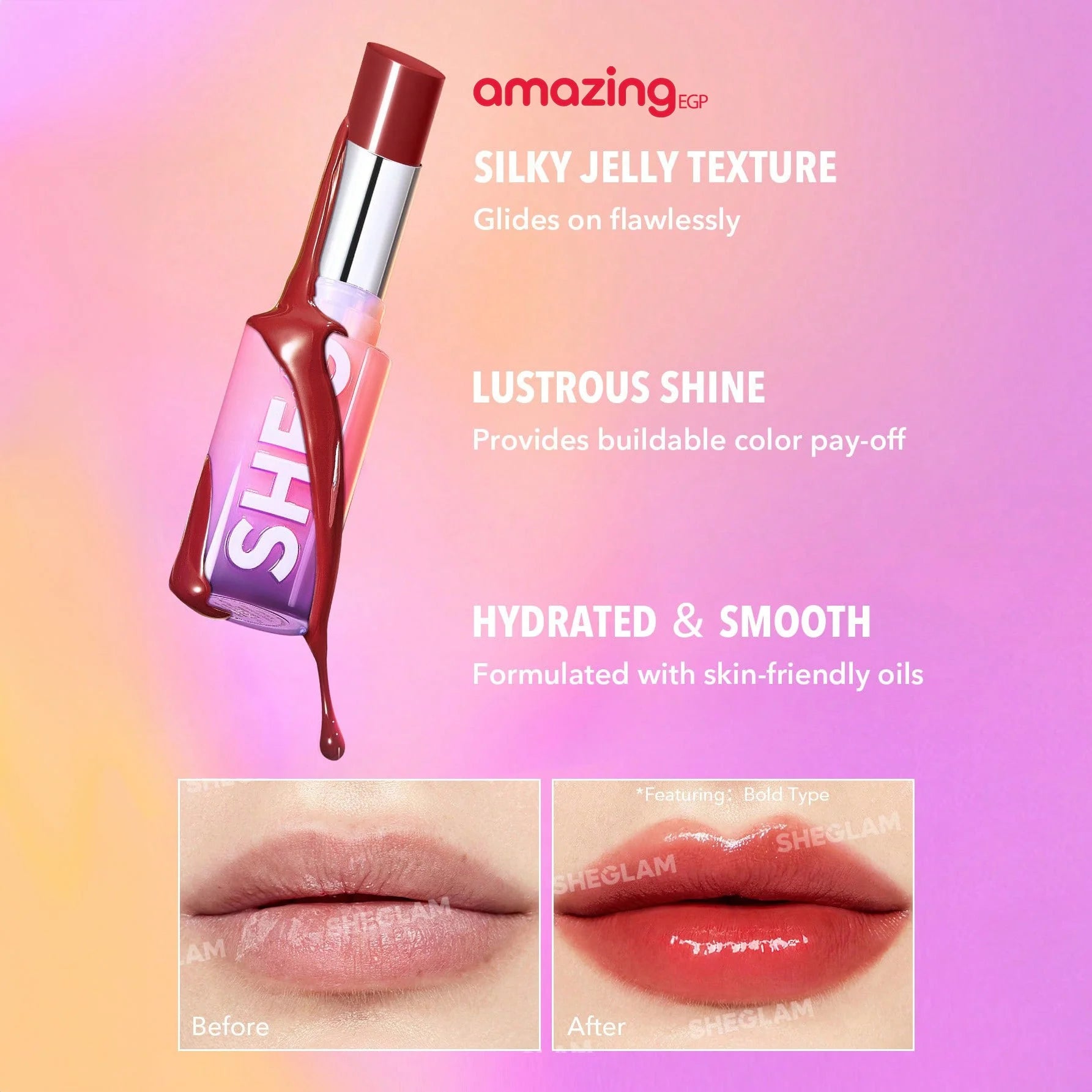 SHEGLAM   أحمر الشفاه ميرور كيس هاي شاين لميع   لامع يدوم طويلا  لامع مقاوم للماء للنساء احمر شفاه عالي الاصطباغ غير لاصق للشفاه-  Own Your Shine | SHEGLAM shein احمر الخدود احمر شفاة ايشادو بدون اثر حاجب حواجب شفاه شفايف شى ان شى كلام ظل عيون فرشاة لا يل