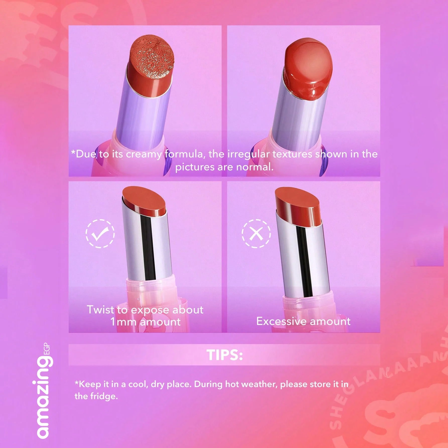 SHEGLAM   أحمر الشفاه ميرور كيس هاي شاين لميع   لامع يدوم طويلا  لامع مقاوم للماء للنساء احمر شفاه عالي الاصطباغ غير لاصق للشفاه-  Own Your Shine | SHEGLAM shein احمر الخدود احمر شفاة ايشادو بدون اثر حاجب حواجب شفاه شفايف شى ان شى كلام ظل عيون فرشاة لا يل