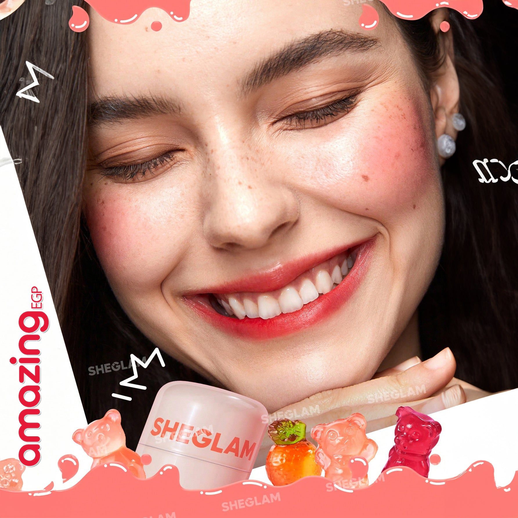 SHEGLAM بلشر أحمر خدود جيلي تينت ، ملون جيلي مائي بارد متعدد الاستخدامات، ملمع شفاه طبيعي مرطب للشفاه والخدود، ملمع شفاه شفاف لامع مقاوم للماء ويدوم طويلا وغير لاصق  - Ahoy