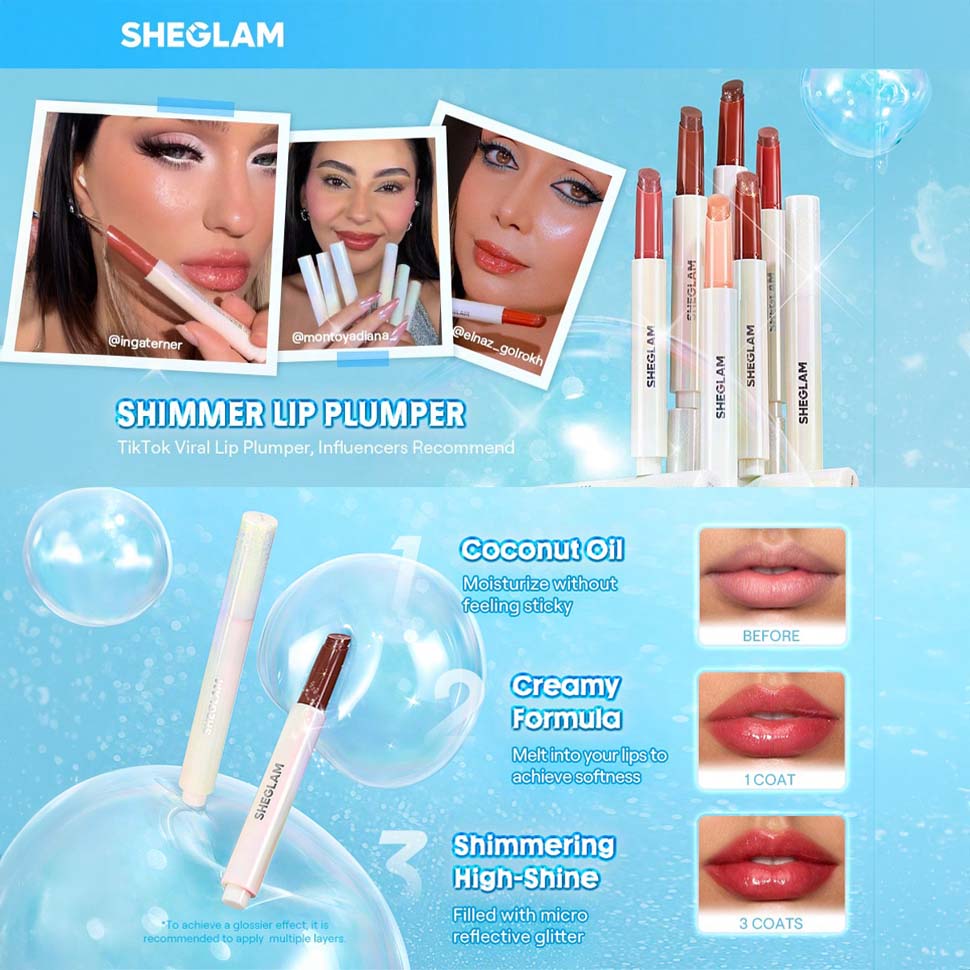 SHEGLAM ملمع شفاه لامع مثالي وممتلئ بلون بنفسجي لامع ومرطب وممتلئ ومصل شفاه مغذي وممتلئ غير لاصق وأحمر شفاه بزيت جوز الهند ومستحضرات تجميل الشفاه ومغذي يدوم طويلا ولامع للعناية بالشفاه ملون للعناية بالشفاه | Gold Rush