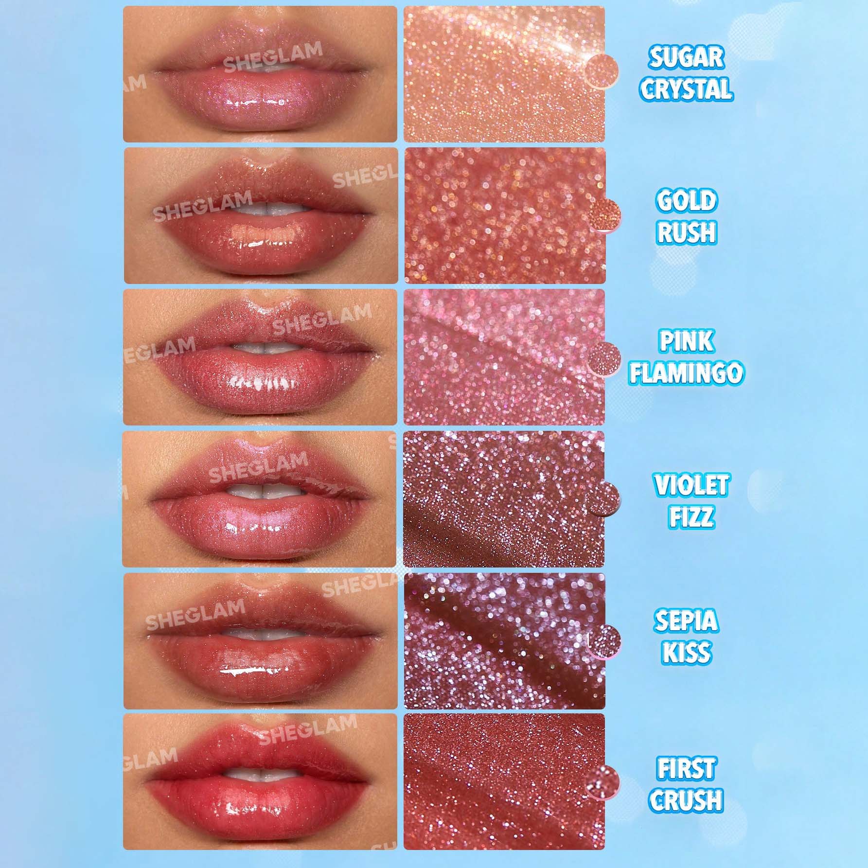 SHEGLAM ملمع شفاه لامع مثالي وممتلئ بلون بنفسجي لامع ومرطب وممتلئ ومصل شفاه مغذي وممتلئ غير لاصق وأحمر شفاه بزيت جوز الهند ومستحضرات تجميل الشفاه ومغذي يدوم طويلا ولامع للعناية بالشفاه ملون للعناية بالشفاه | Gold Rush