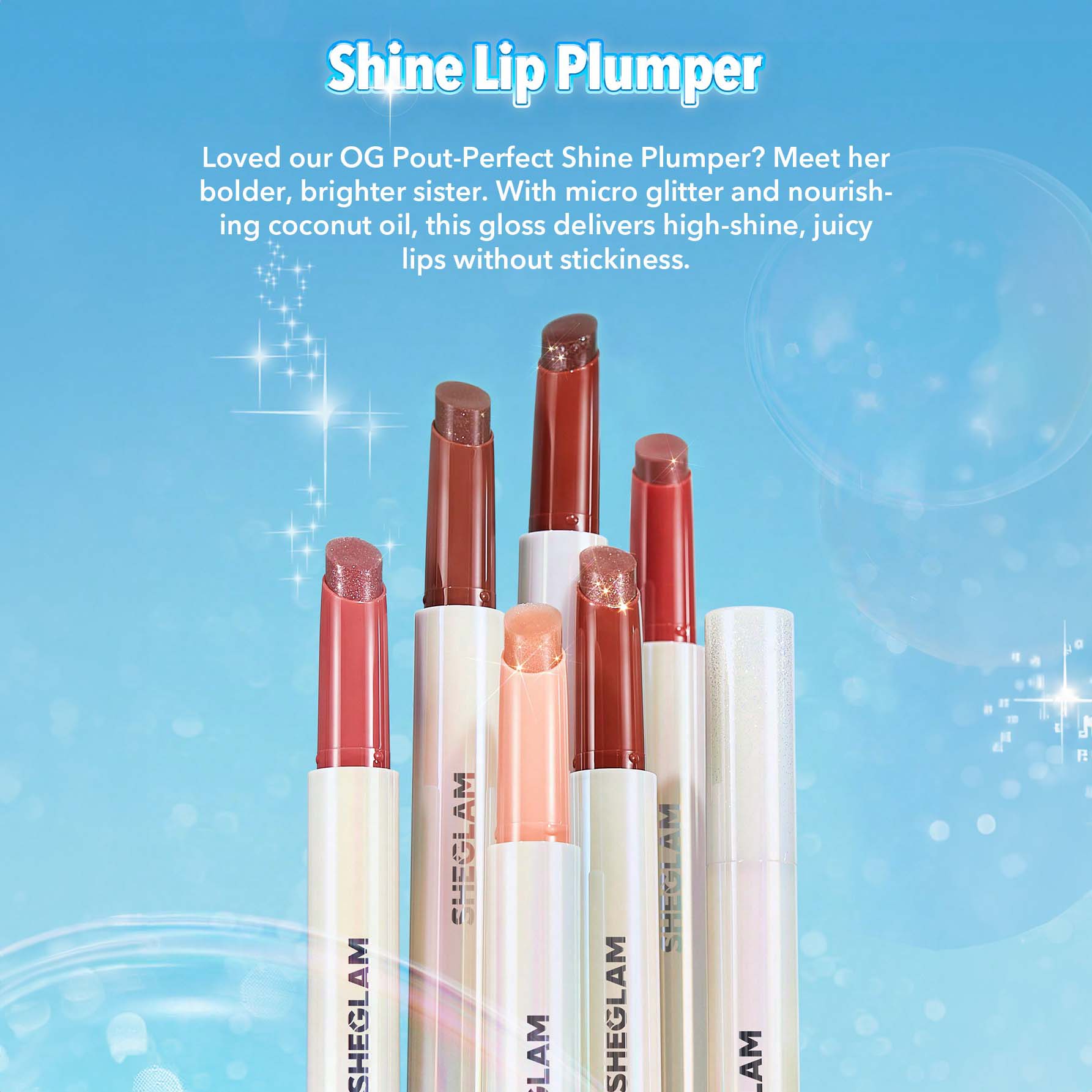 SHEGLAM ملمع شفاه لامع مثالي وممتلئ بلون بنفسجي لامع ومرطب وممتلئ ومصل شفاه مغذي وممتلئ غير لاصق وأحمر شفاه بزيت جوز الهند ومستحضرات تجميل الشفاه ومغذي يدوم طويلا ولامع للعناية بالشفاه ملون للعناية بالشفاه | Violet Fizz