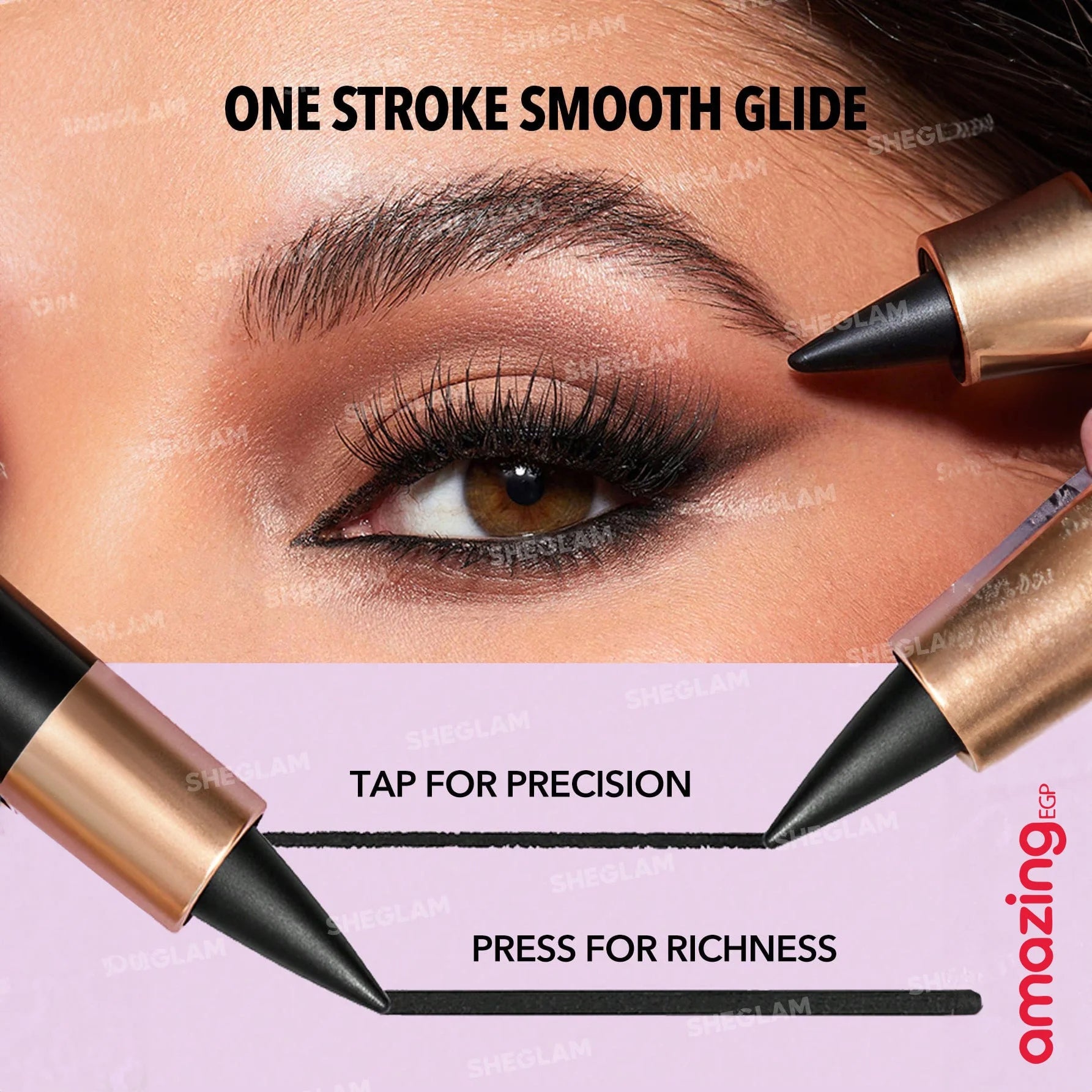 SHEGLAM قلم تحديد العيون غير اللامع من إي زي جلايد قلم كحل قلم تحديد عيون مقاوم للماء ويدوم طويلا مقاوم للتلطخ لمسة نهائية مات | Eyeliner SHEGLAM shein الرموش ايرلنير ايشادو رموش شى ان شى كلام ظل عيون فرشاة قلم كحل كحل ماسكارا مستحضرات التجميل مسكارا م
