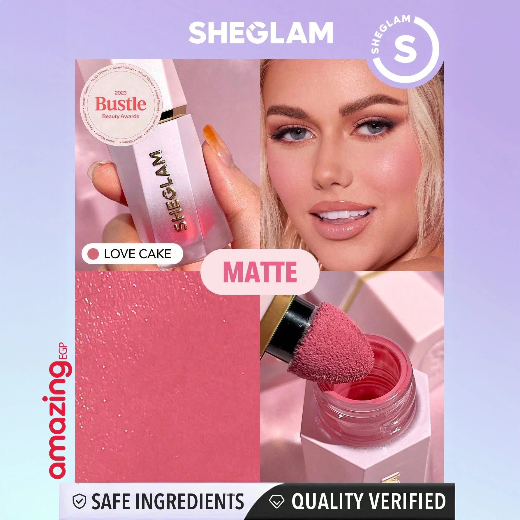 SHEGLAM بلشر سائل للخدين خفيف الوزن يدوم طويلا مقاوم للتلطخ مظهر طبيعي لمسة نهائية ندية أحمر خدود سائل - Love Cake | SHEGLAM shein احمر الخدود احمر خدود احمر شفاة ايشادو بلاشر بلشر حاجب حواجب شفاه شفايف شى ان شى كلام ظل عيون فرشاة مستحضرات التجميل مكياج م
