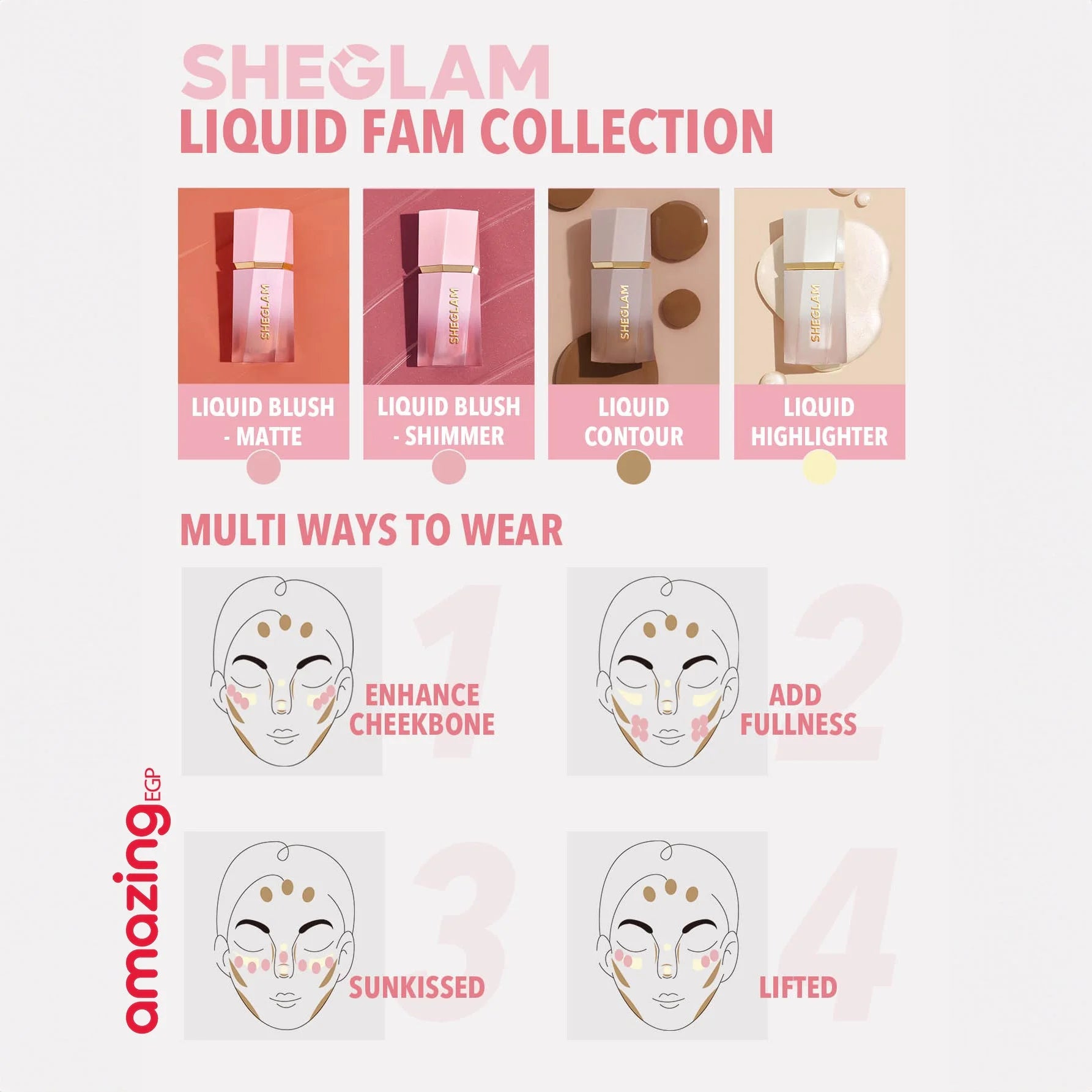 SHEGLAM  كونتور سائل عصا كونتور للوجه مع اداة توزيع وسادة كونتور كريمي طبيعي مات يدوم طويلا قلم كونسيلر حريري خفيف الوزن قابل للمزج لمكياج الكونتور - Tawny Amber | SHEGLAM shein ايشادو جليتر حاجب حواجب شى ان شى كلام شي ان شي جلام ظل عيون فرشاة كونتور كونس
