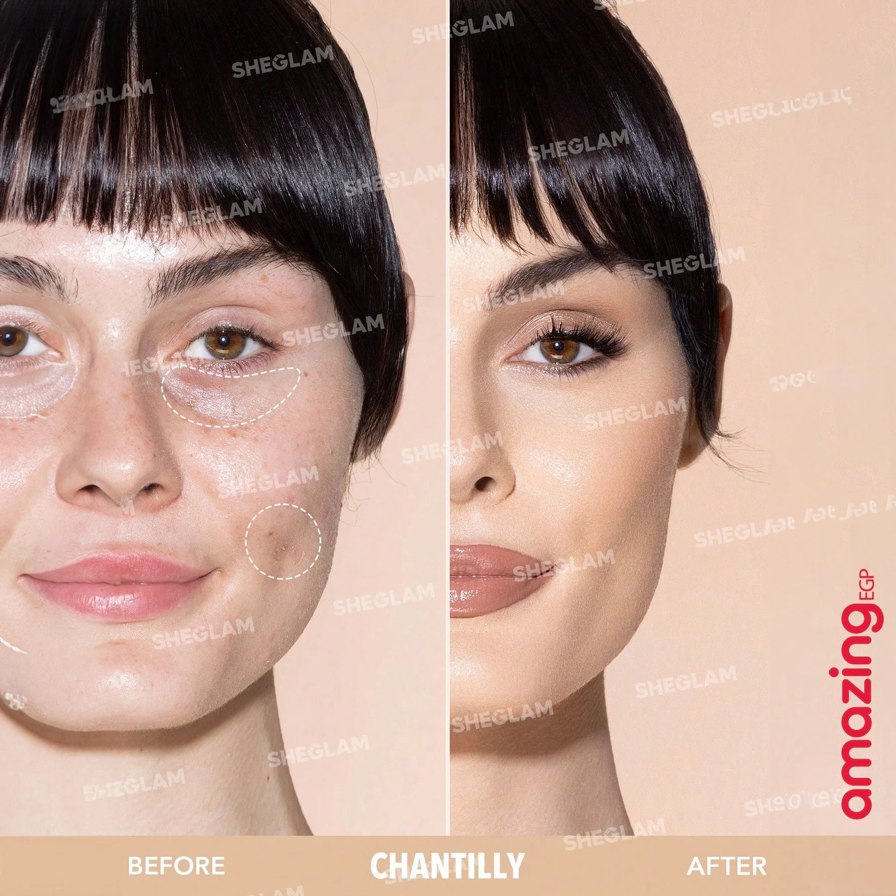 SHEGLAM  كونسيلر يعزز البشرة من شانتيلي  كونتور سائل كونتور للوجه كونتور كريمي طبيعي مات يدوم طويلا قلم كونسيلر حريري خفيف الوزن قابل للمزج لمكياج الكونتور - Chantilly | SHEGLAM shein ايشادو جليتر حاجب حواجب شى ان شى كلام شي ان شي جلام ظل عيون فرشاة كونتو