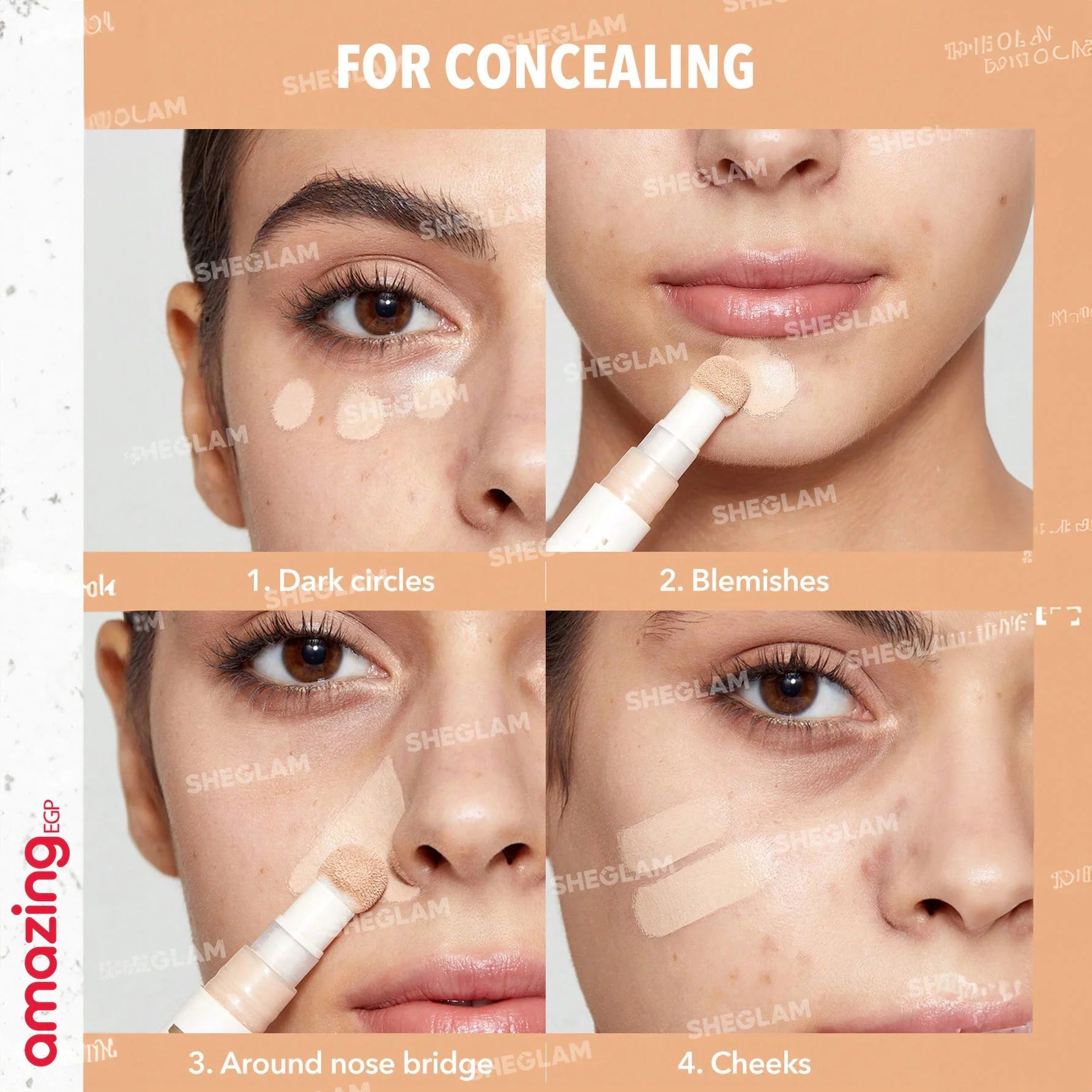 SHEGLAM  كونسيلر يعزز البشرة من شانتيلي  كونتور سائل كونتور للوجه كونتور كريمي طبيعي مات يدوم طويلا قلم كونسيلر حريري خفيف الوزن قابل للمزج لمكياج الكونتور - Chantilly | SHEGLAM shein ايشادو جليتر حاجب حواجب شى ان شى كلام شي ان شي جلام ظل عيون فرشاة كونتو