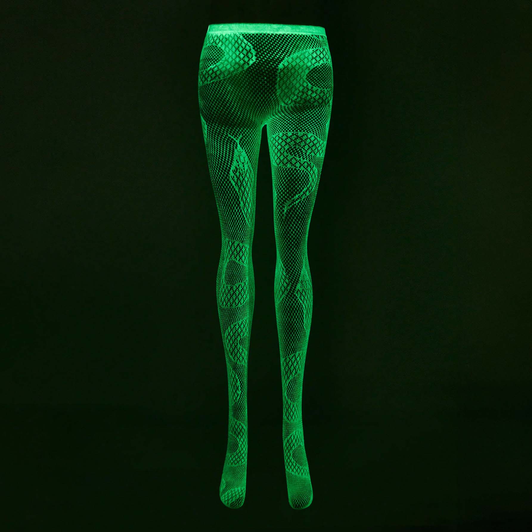 جوارب نسائية أعلى الفخذ شبكة أعلى الركبة جوارب طويلة جوارب الصيف جوارب شبكية بنقشة جلد الأفعى للنساء قطعة واحدة ، جوارب مضيئة منقوبة للهالوين والحفلات والنوادل الليلية - جوارب مضيئة