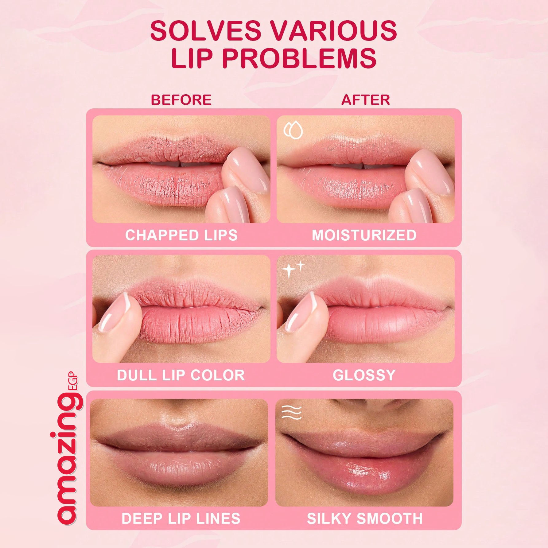 قناع شفاه مرطب بالفراولة - 5 قطع من SlowSunday لترطيب وتغذية الشفاه الجافة