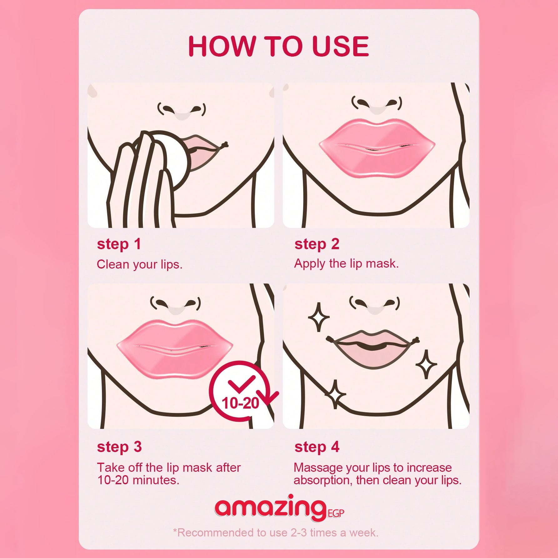 قناع شفاه مرطب بالفراولة - 5 قطع من SlowSunday لترطيب وتغذية الشفاه الجافة