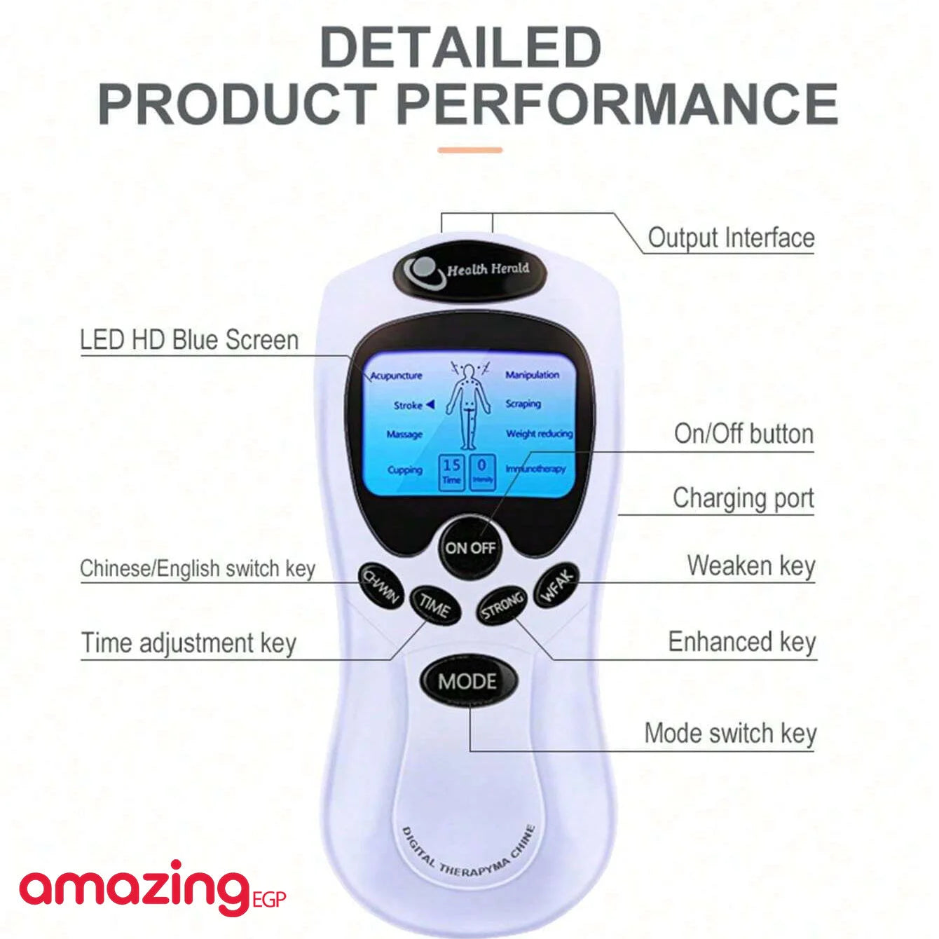 محفز عضلي كهربائي بتقنية Tens للعلاج الطبيعي وتخفيف الألم والإجهاد للرجال والنساء - جهاز تدليك نبض EMS | مدلك النبض الإلكتروني مع 8 وسادات | 15 برنامج | الاسترخاء الاهتزاز العلاج الطبيعي العناية بالقدم المساج تدليك جهاز تدليك حهاز اهتزاز دلك فك العضلات ك