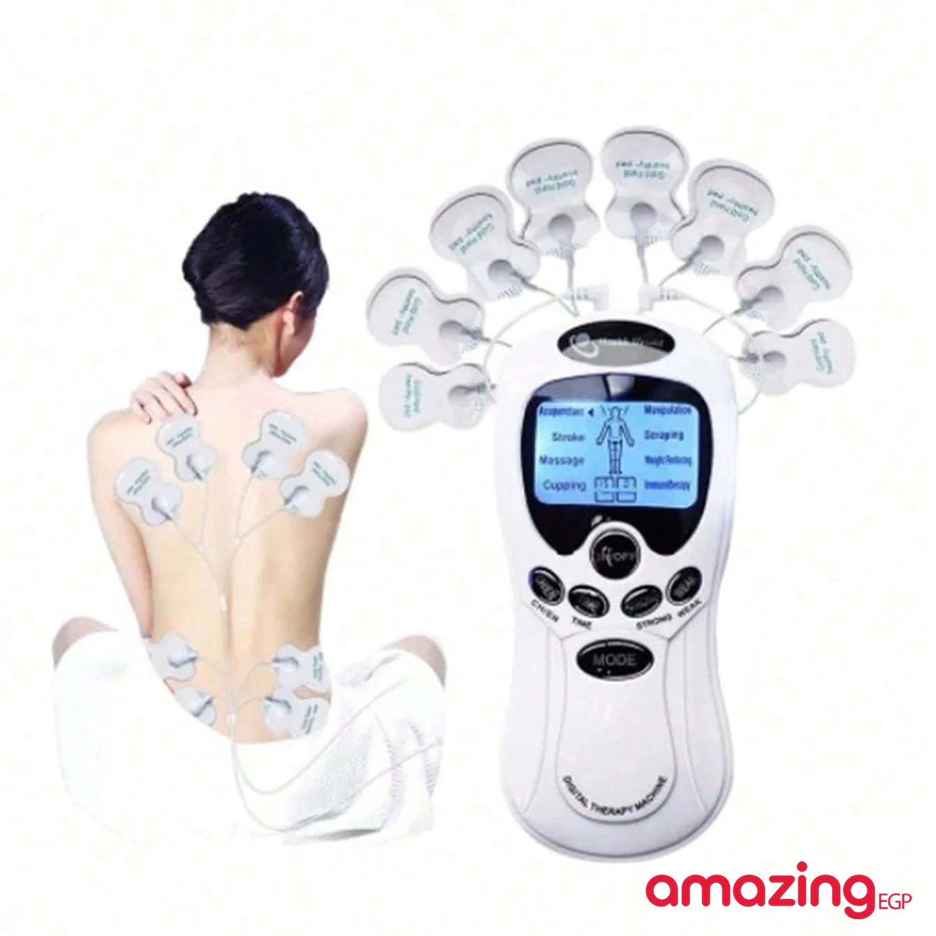 محفز عضلي كهربائي بتقنية Tens للعلاج الطبيعي وتخفيف الألم والإجهاد للرجال والنساء - جهاز تدليك نبض EMS | مدلك النبض الإلكتروني مع 8 وسادات | 15 برنامج | الاسترخاء الاهتزاز العلاج الطبيعي العناية بالقدم المساج تدليك جهاز تدليك حهاز اهتزاز دلك فك العضلات ك