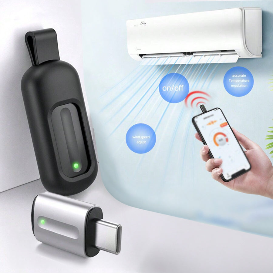 بديل الريموت جهاز التحكم العالمي للأجهزة ومكيفات الهواء بالأشعة تحت الحمراء، ذكي ومحمول، يعمل مع هواتف أندرويد بمنفذ Type-C، ويدعم التحكم الصوتي بسهولة وفعالية