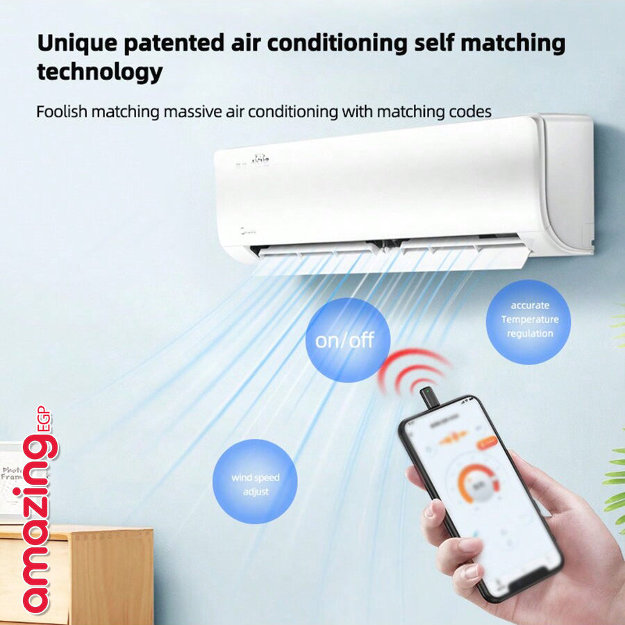 بديل الريموت جهاز التحكم العالمي للأجهزة ومكيفات الهواء بالأشعة تحت الحمراء، ذكي ومحمول، يعمل مع هواتف أندرويد بمنفذ Type-C، ويدعم التحكم الصوتي بسهولة وفعالية