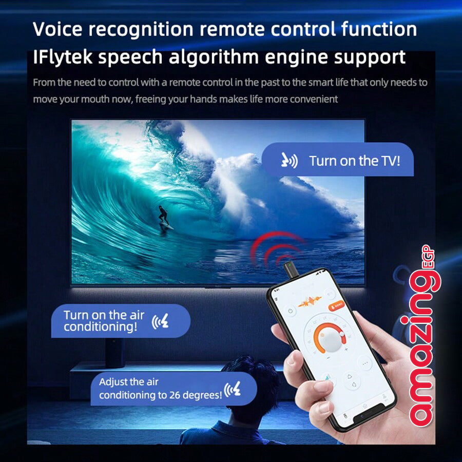 بديل الريموت جهاز التحكم العالمي للأجهزة ومكيفات الهواء بالأشعة تحت الحمراء، ذكي ومحمول، يعمل مع هواتف أندرويد بمنفذ Type-C، ويدعم التحكم الصوتي بسهولة وفعالية