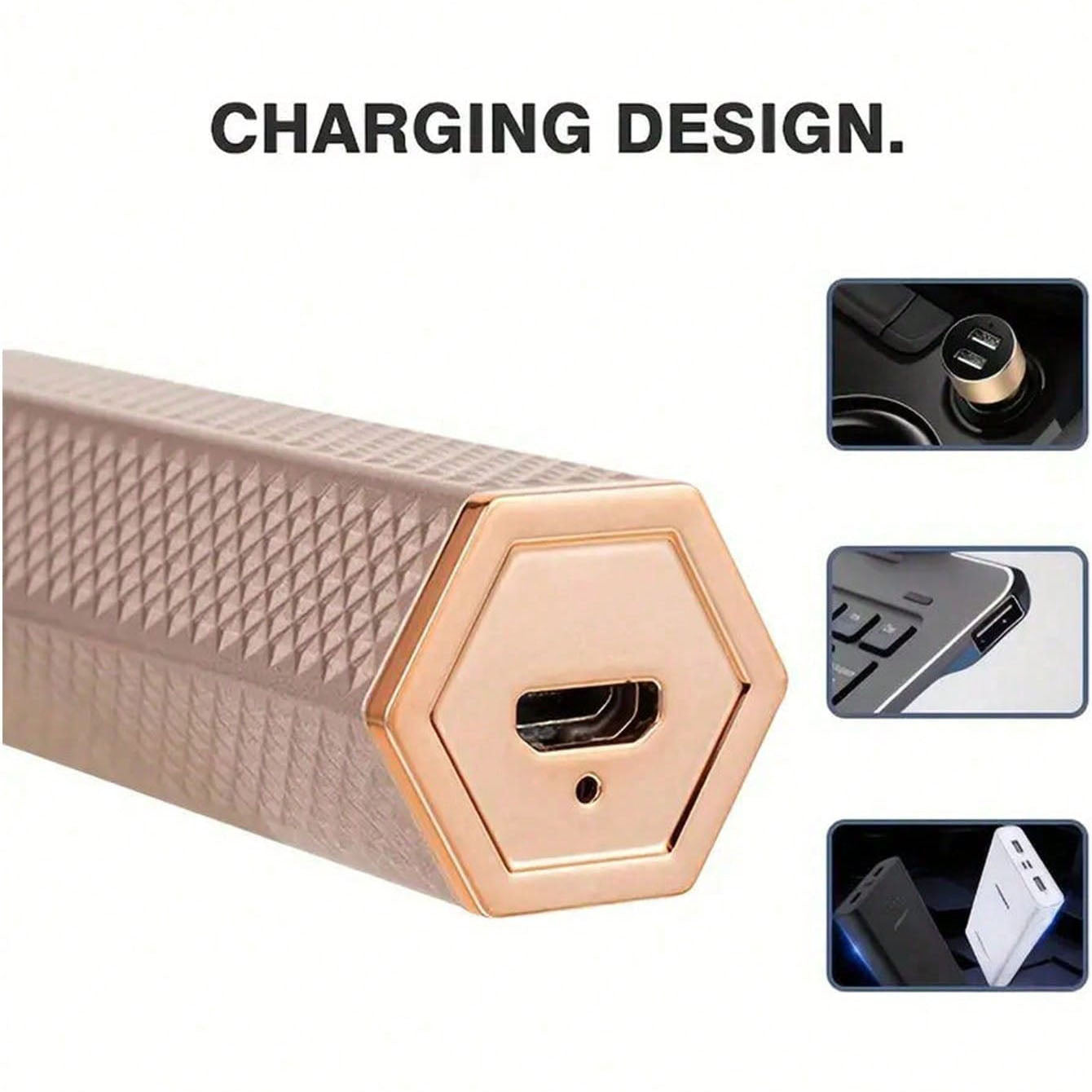 ماكينة حلاقة 4 في 1 لازالة شعر الوجه للنساء، ماكينة حلاقة للحواجب بدون الم قابلة لاعادة الشحن للوجه والخوخ والحواجب والشفاه والجسم والذقن والذراعين مع ضوء LED مدمج قابل لاعادة الشحن بمنفذ USB