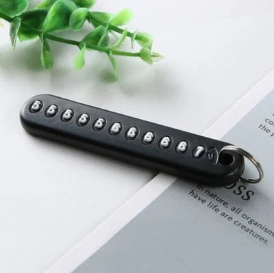 مادلية مفاتيح جلد بتعليقة لاضافة رقم تلفون في حالة الضياع جلد اسود خطاف رمادي غاق | اكسسوارات الرجال للرجال مادليات مادلية مفاتيح | amazingEGP