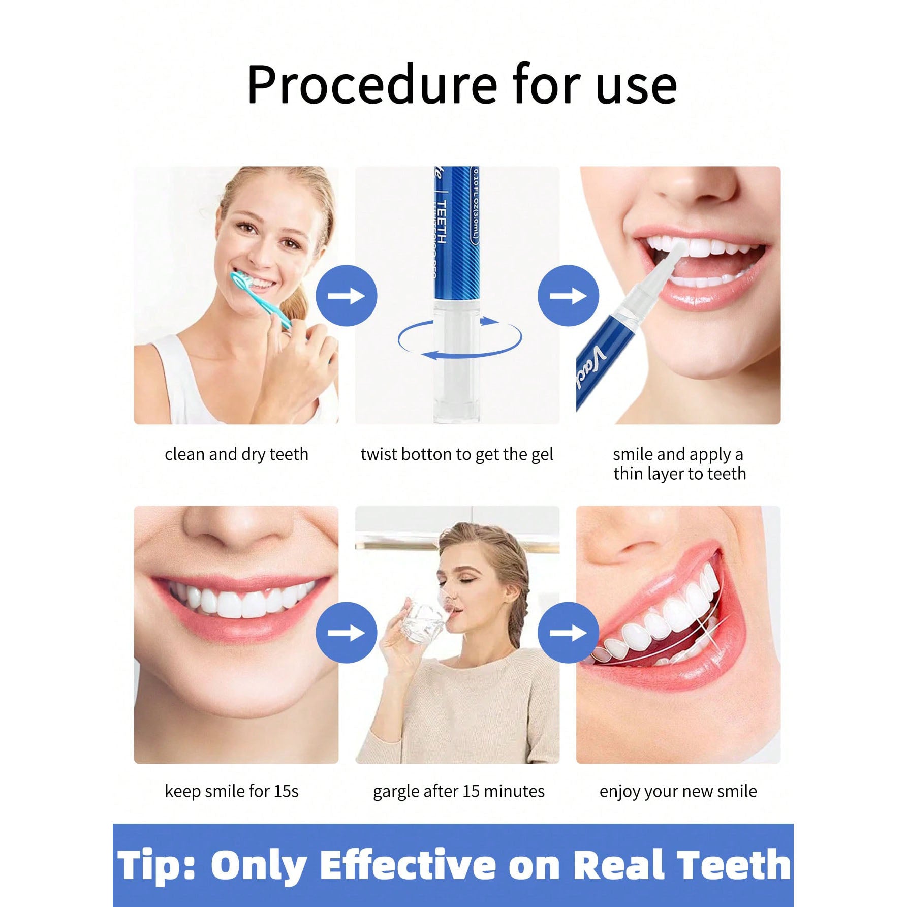 Vaclav قلم تبييض الأسنان فكلاف، جل تبييض الأسنان، جل تبييض الأسنان، يزيل البقع ويحافظ على الصحة الفموية | 1 قطعة