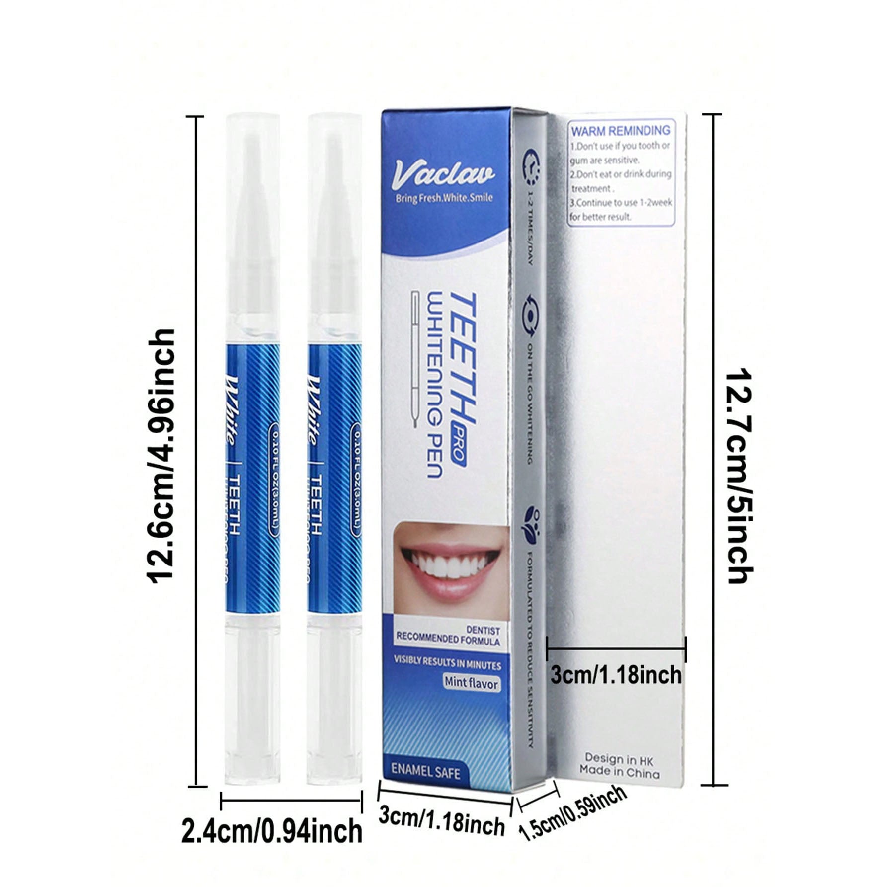 Vaclav قلم تبييض الأسنان فكلاف، جل تبييض الأسنان، جل تبييض الأسنان، يزيل البقع ويحافظ على الصحة الفموية | 1 قطعة
