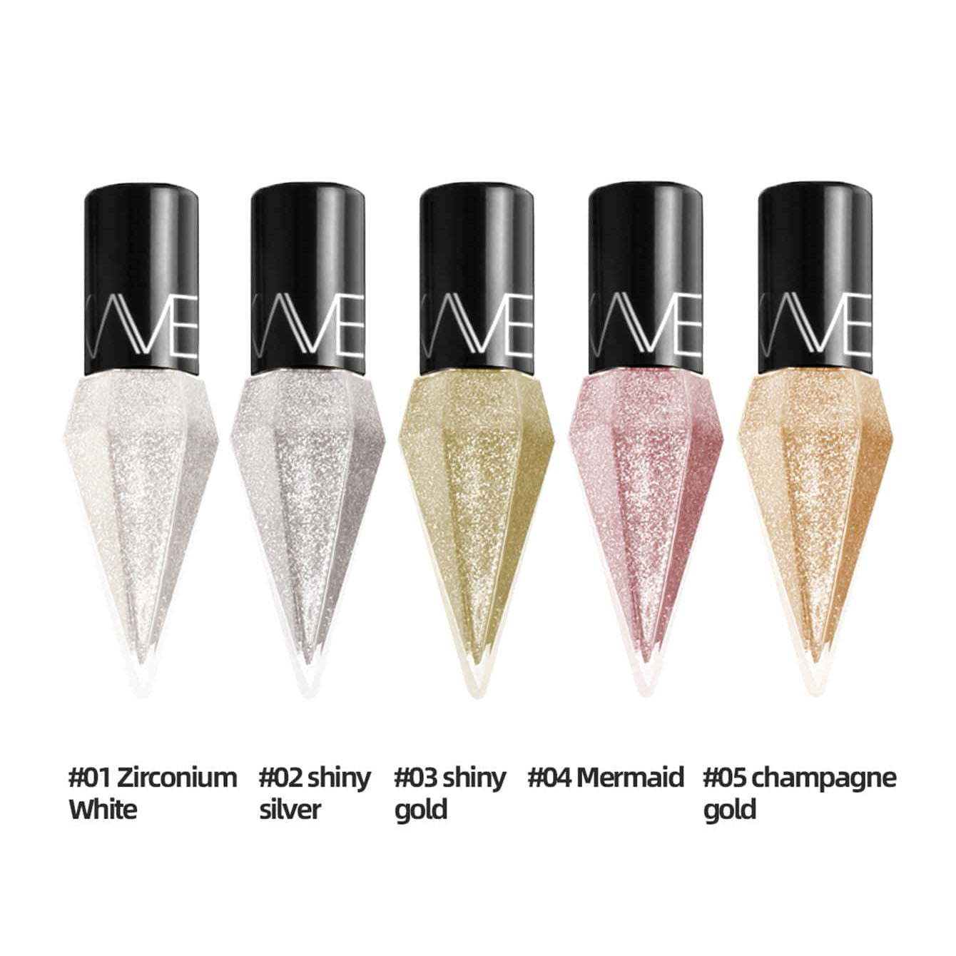 ظلال عيون مع لمسات نهائية معدنية ولامعة،كحل سائل لامع بترتر فضي – لمسة Y2K براقة لإطلالة جذابة | الفضة LK102-02