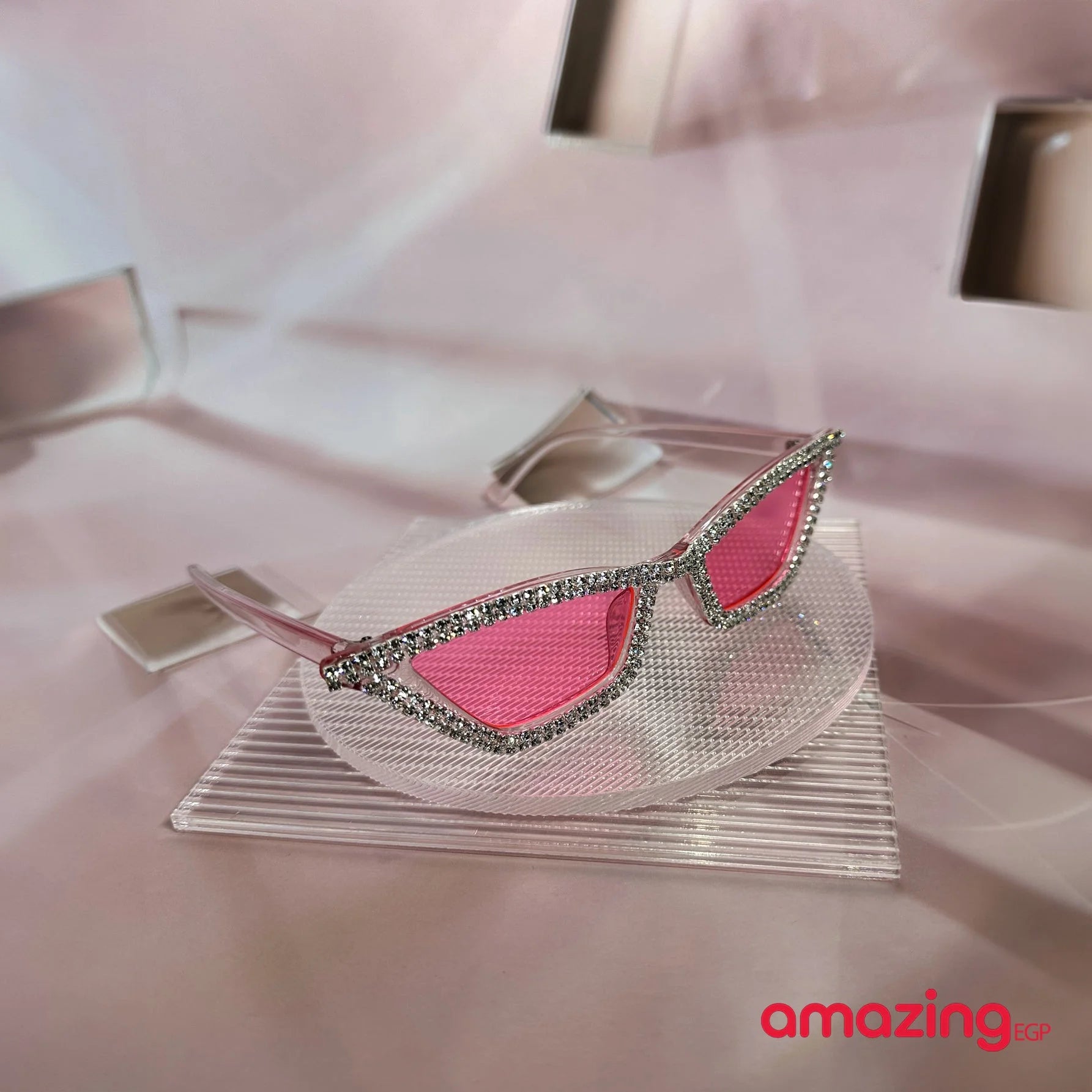 نظارات نساءللسيدات من حجر الراين والكريستال بإطار وردي Y2k فاخر لتزيين حفلات المهرجانات نظارات جميلة وأنيقة على شكل عين القطة مناسبة لفستان الشاطئ والحفلات ذات الطابع الخاص - بينك | النظارات حفالات حفالات موسيقية حفلات حفلات_عيد_الميلاد رووك عين القط نظار