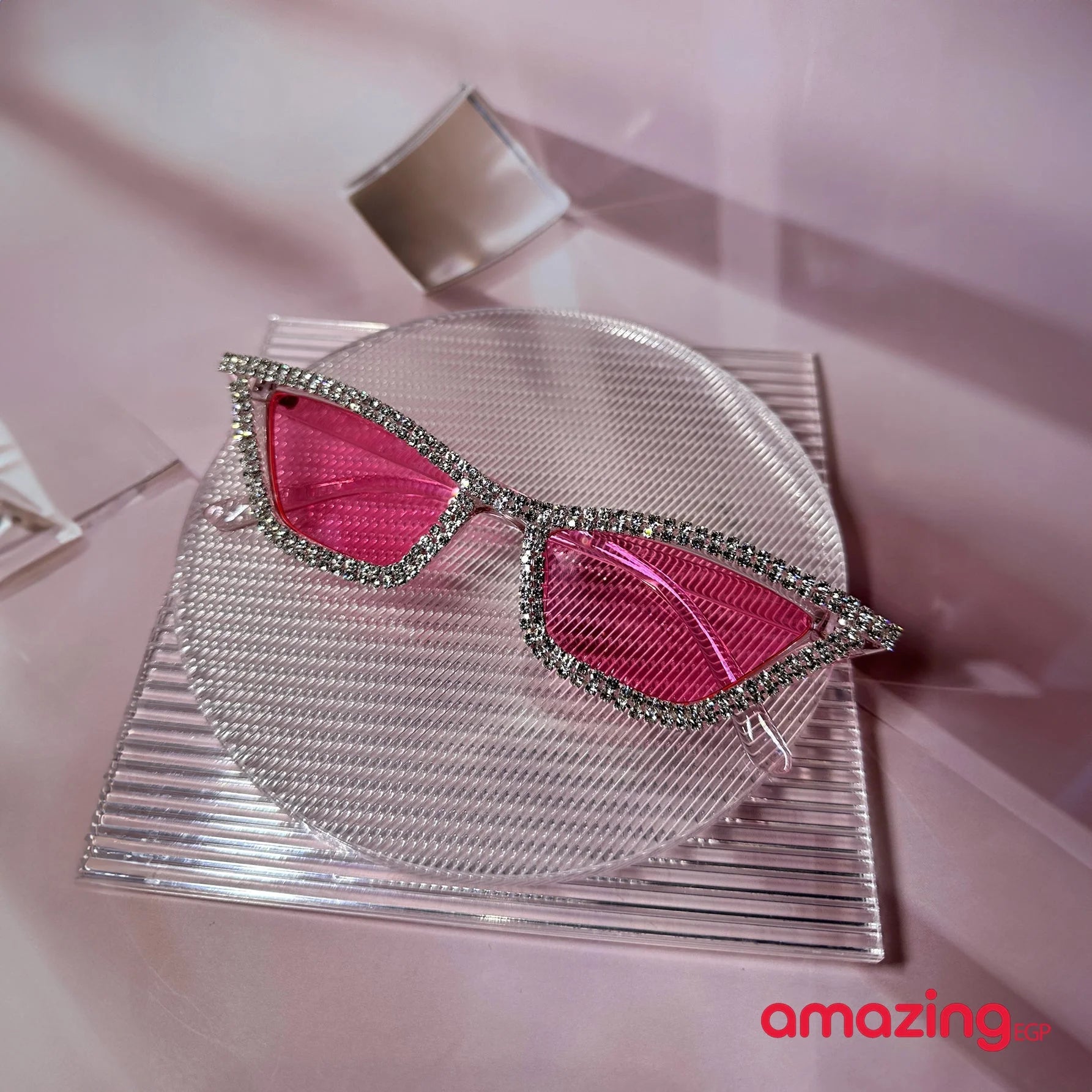 نظارات نساءللسيدات من حجر الراين والكريستال بإطار وردي Y2k فاخر لتزيين حفلات المهرجانات نظارات جميلة وأنيقة على شكل عين القطة مناسبة لفستان الشاطئ والحفلات ذات الطابع الخاص - بينك | النظارات حفالات حفالات موسيقية حفلات حفلات_عيد_الميلاد رووك عين القط نظار