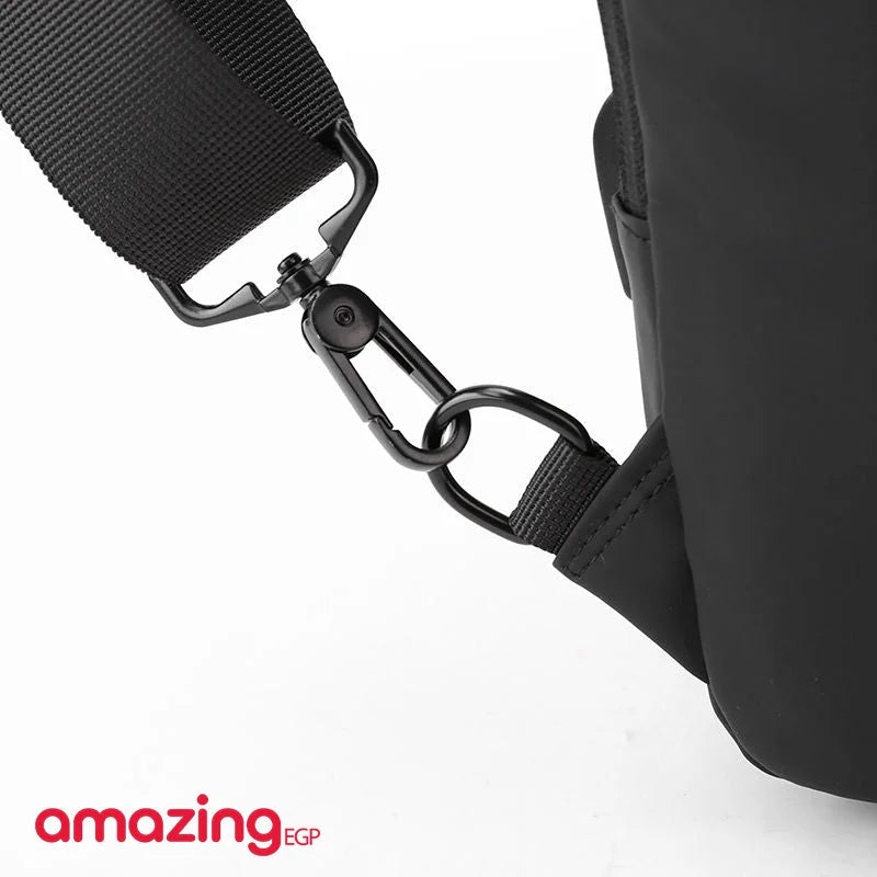 حقيبة كروسبودي مع حقيبة كتف واحدة للشحن عبر USB مقاوم للماء مضاد للسرقة مصمم للجنسين للسفر- كحلى بني | شنط صغيرة شنط ظهر شنطة شنطة تابلت كروسباك كروسبودي | amazingEGP