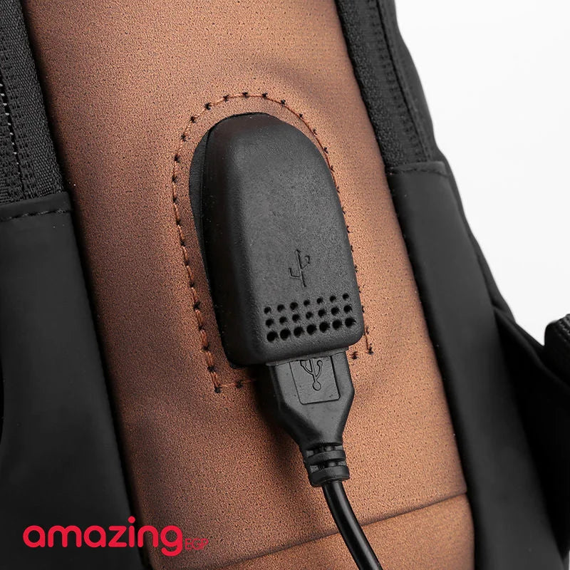 حقيبة كروسبودي مع حقيبة كتف واحدة للشحن عبر USB مقاوم للماء مضاد للسرقة مصمم للجنسين للسفر- اسود | شنط صغيرة شنط ظهر شنطة شنطة تابلت كروسباك كروسبودي | amazingEGP