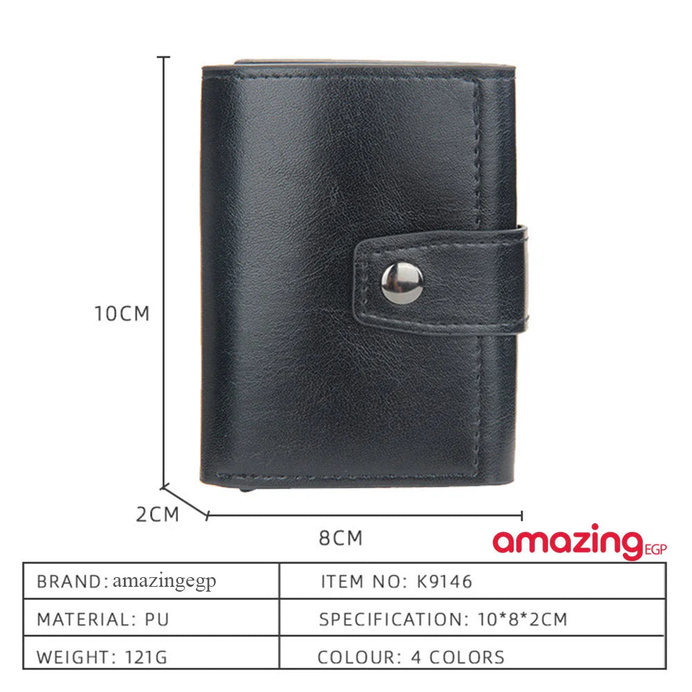 حامل بطاقات مع تقنية RFID - محفظة رجالية عالية الجودة من الجلد الأصلي محفظة ذكية نحيفة ورفيعة محفظة صغيرة هدية لحماية معلومات CC الخاصة بك بتقنية RFID | اسود| | الرجال جلد طبيعي محافظ محافظ نسائي محفظة محفظة رجالي محفظة كربون | amazingEGP