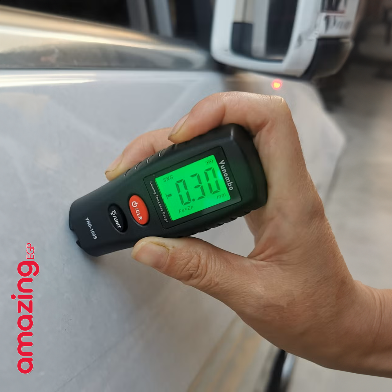 مقياس سمك الطلاء الرقمي لاختبار سمك الطلاء للسيارات والسيارات المستعملة، مقياس سماكة طلاء السيارات YNB-100S – شاشة LCD مضيئة وقياس دقيق - YNB-100S