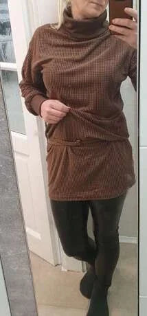 فستان نمط قميص ثقيل موحدة اللون ياقة قمع منسوجة وافل  بني -  بدون حزام | النساء توب ضيق فستان فستان مكشكش فستان واسع لباس علوي للبنات مايو منسوج | amazingEGP