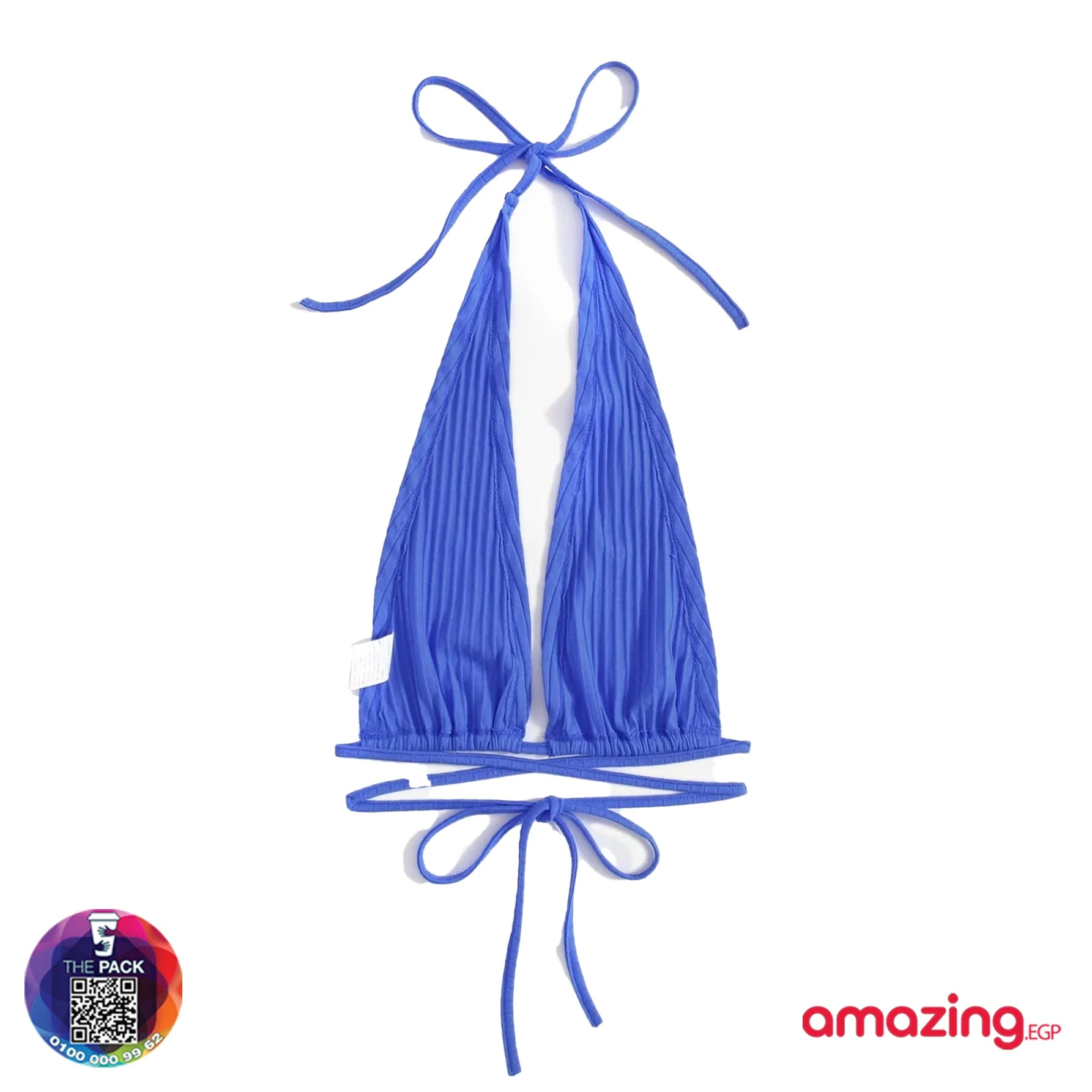 لباس علوي برسن مكشوف الظهر بربطة باربطة متقاطعة بياقة مغرق | النساء توب لباس علوي للبنات مايو | amazingEGP