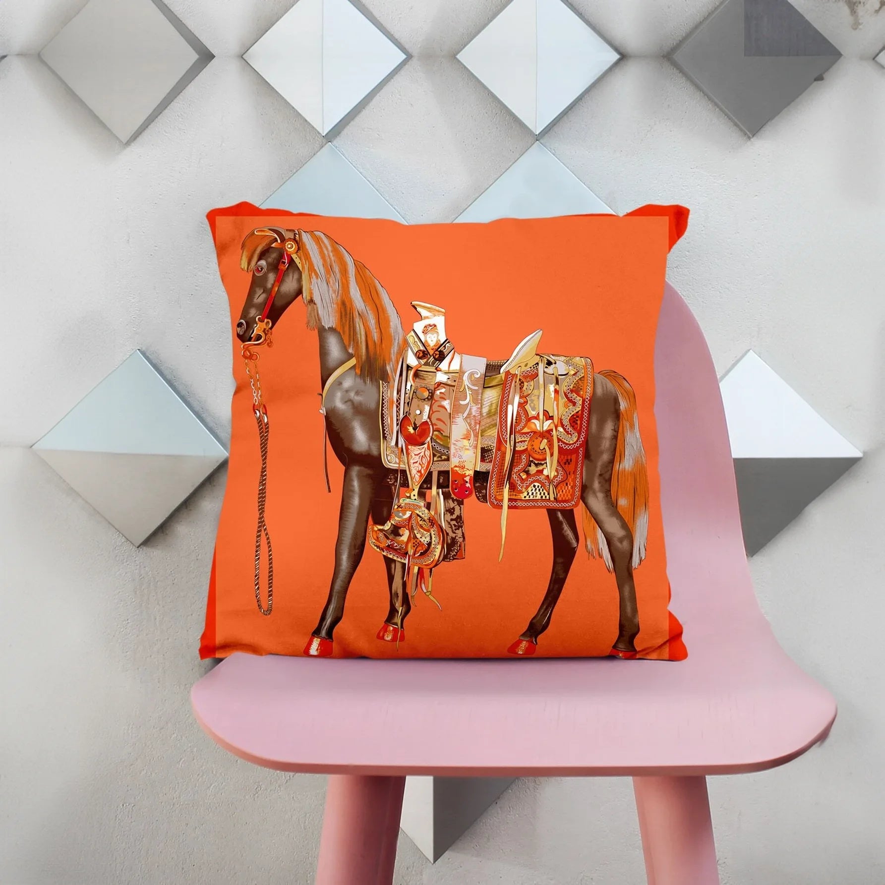 اكياس مخدات غطاء وسادة بطابعة حصان بدون حشو من البوليستر بدون حشو 45 45 سم | المنزل ديكور ديكور_منزل مخدات مخدة وسادة | amazingEGP