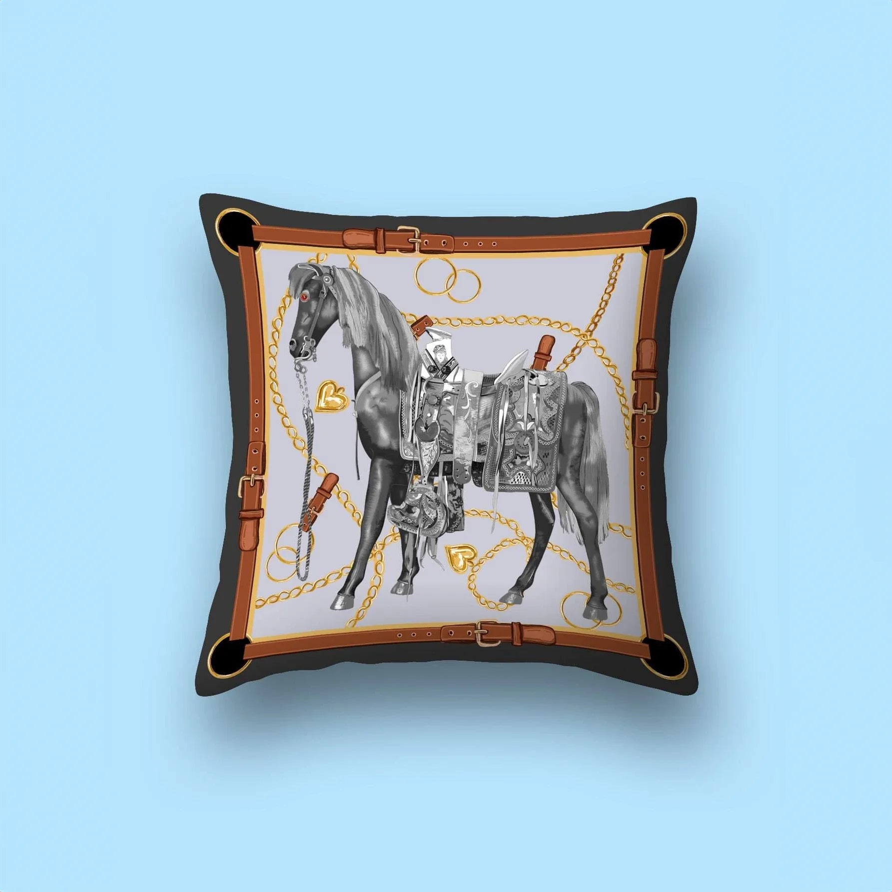 اكياس مخدات غطاء وسادة بطابعة حصان بدون حشو من البوليستر بدون حشو 45 45 سم | المنزل ديكور ديكور_منزل مخدات مخدة وسادة | amazingEGP